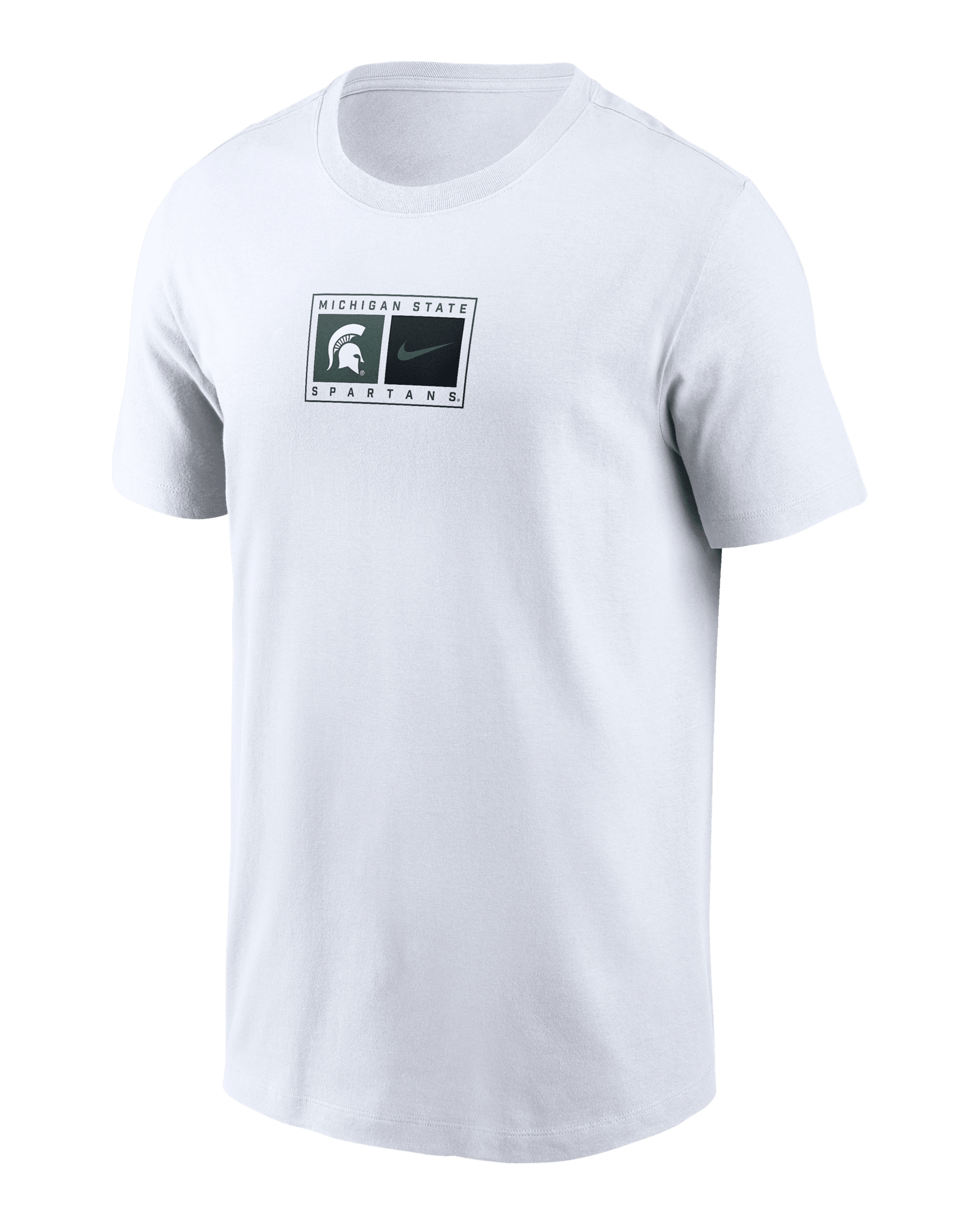 Michigan State Campus Logo Swoosh Men's Nike College T-Shirt - White