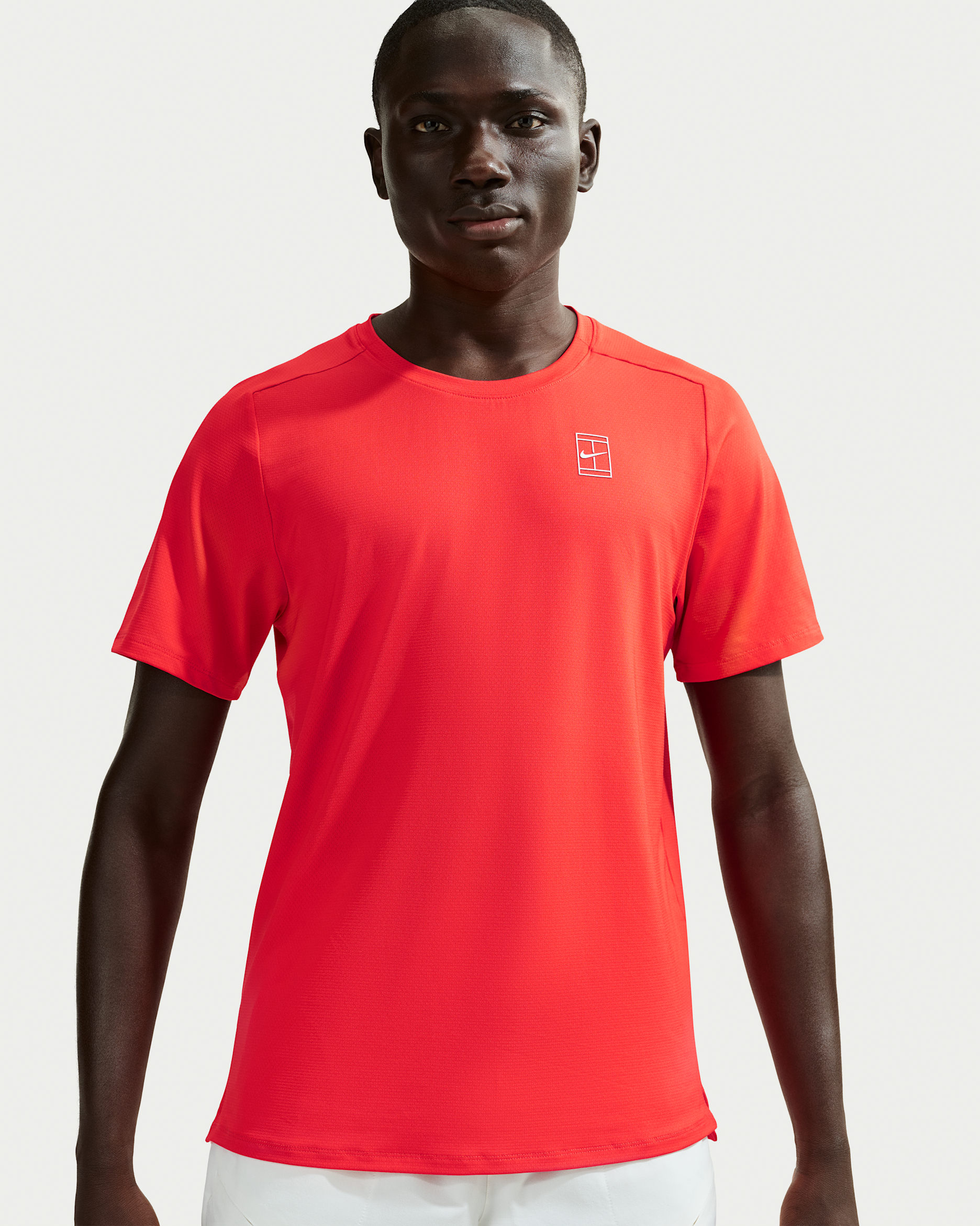 NikeCourt Advantage Men's Dri-FIT Tennis Top - Chile Red/White