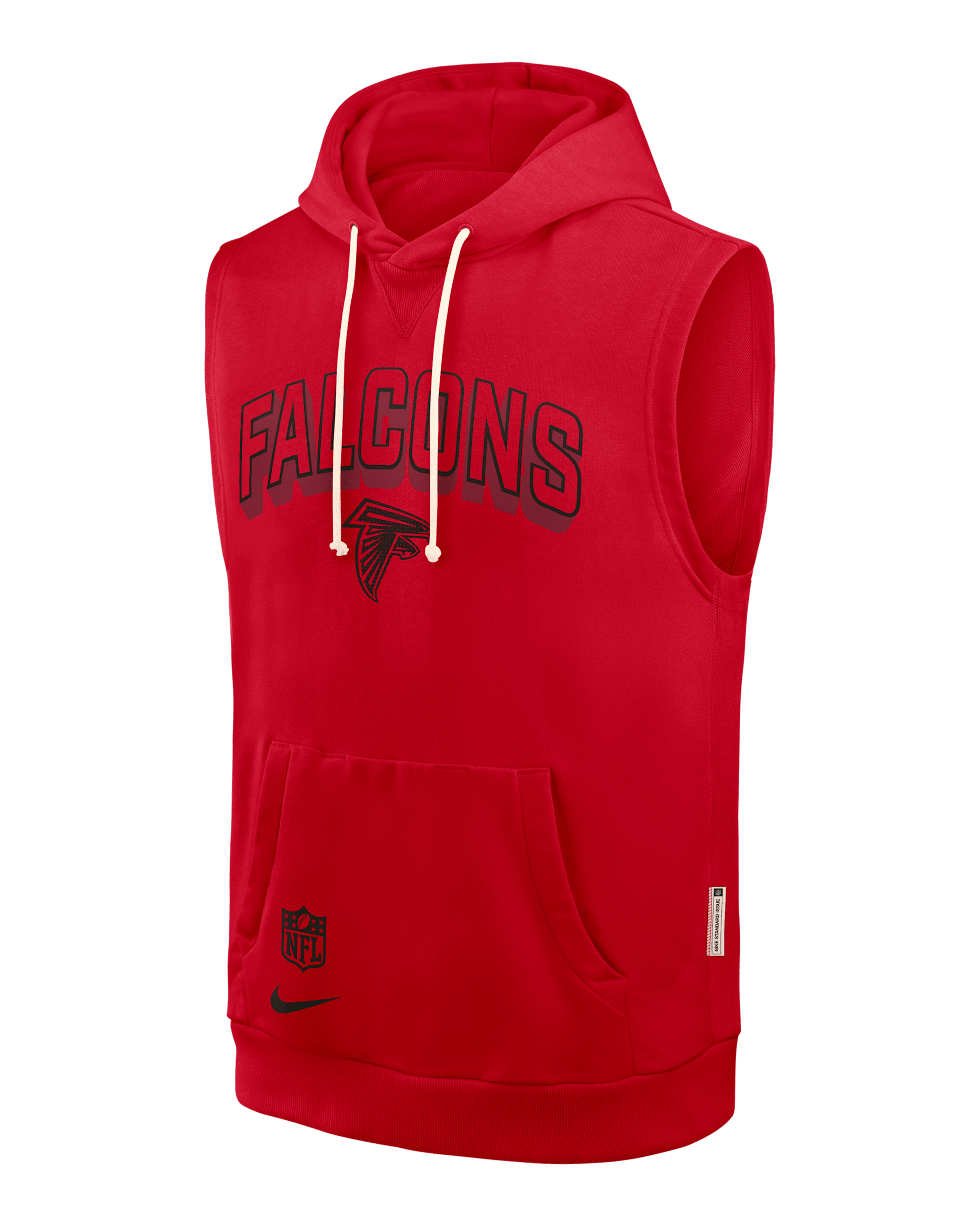 Sudadera con gorro sin cierre sin mangas Nike Dri-FIT de la NFL para hombre Atlanta Falcons Sideline - Rojo