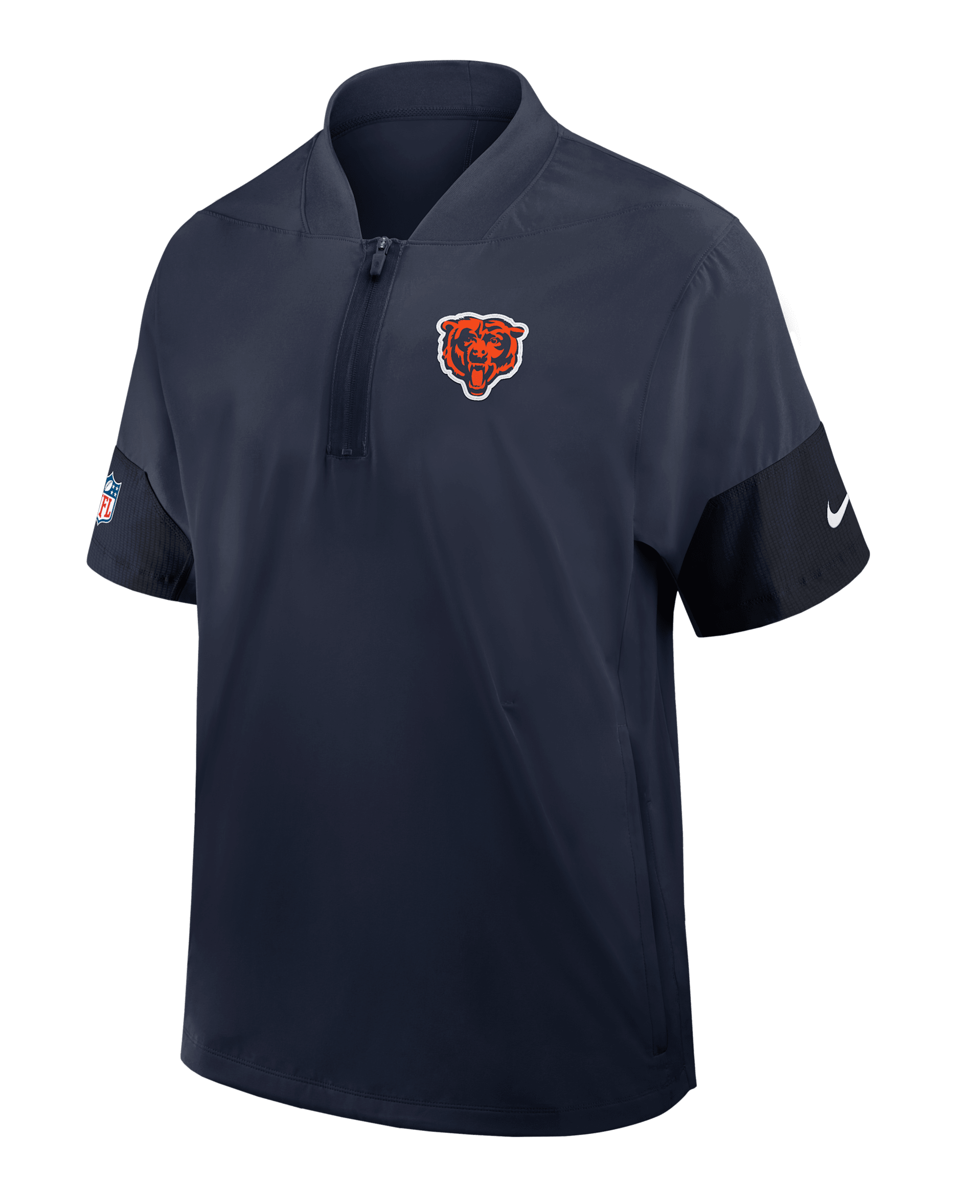 Chicago Bears Sideline Coach Men's Nike NFL 1/2-Zip Short-Sleeve Jacket - Blue