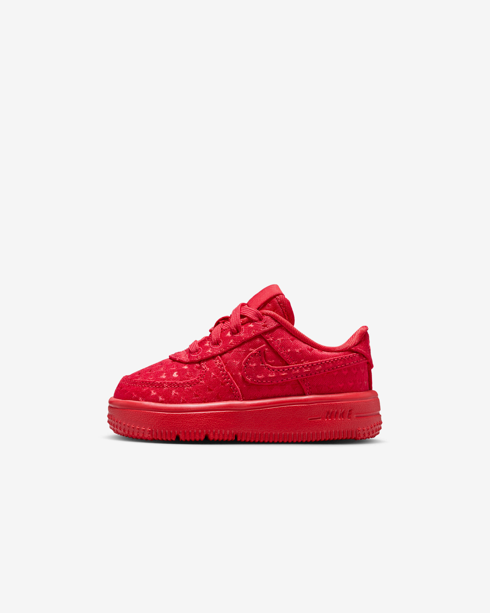 Tenis Nike para bebé e infantil Force 1 Low V Lace - Rojo universitario/Negro/Rojo universitario