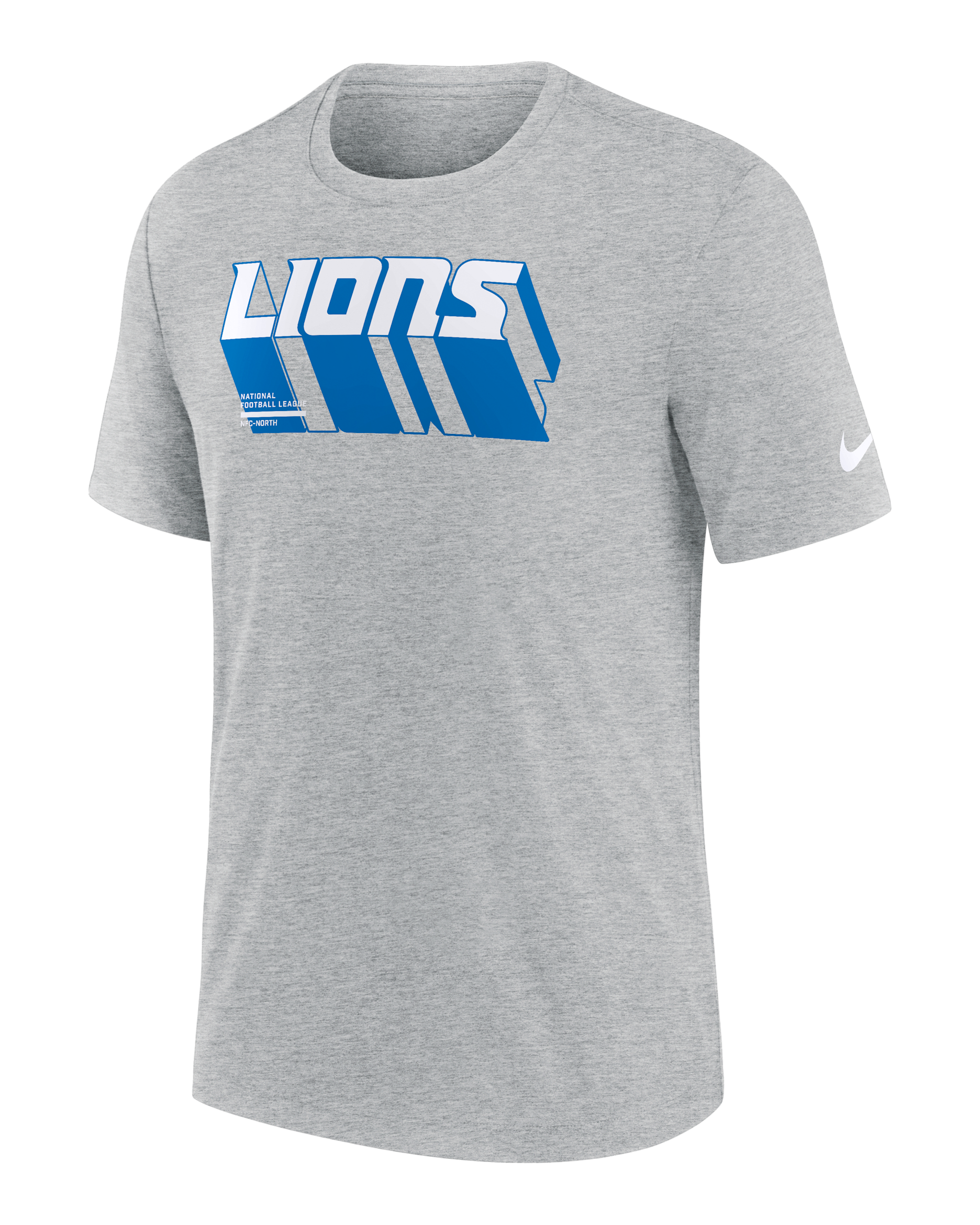 Playera Nike de la NFL para hombre Detroit Lions Long Pass - Gris jaspeado