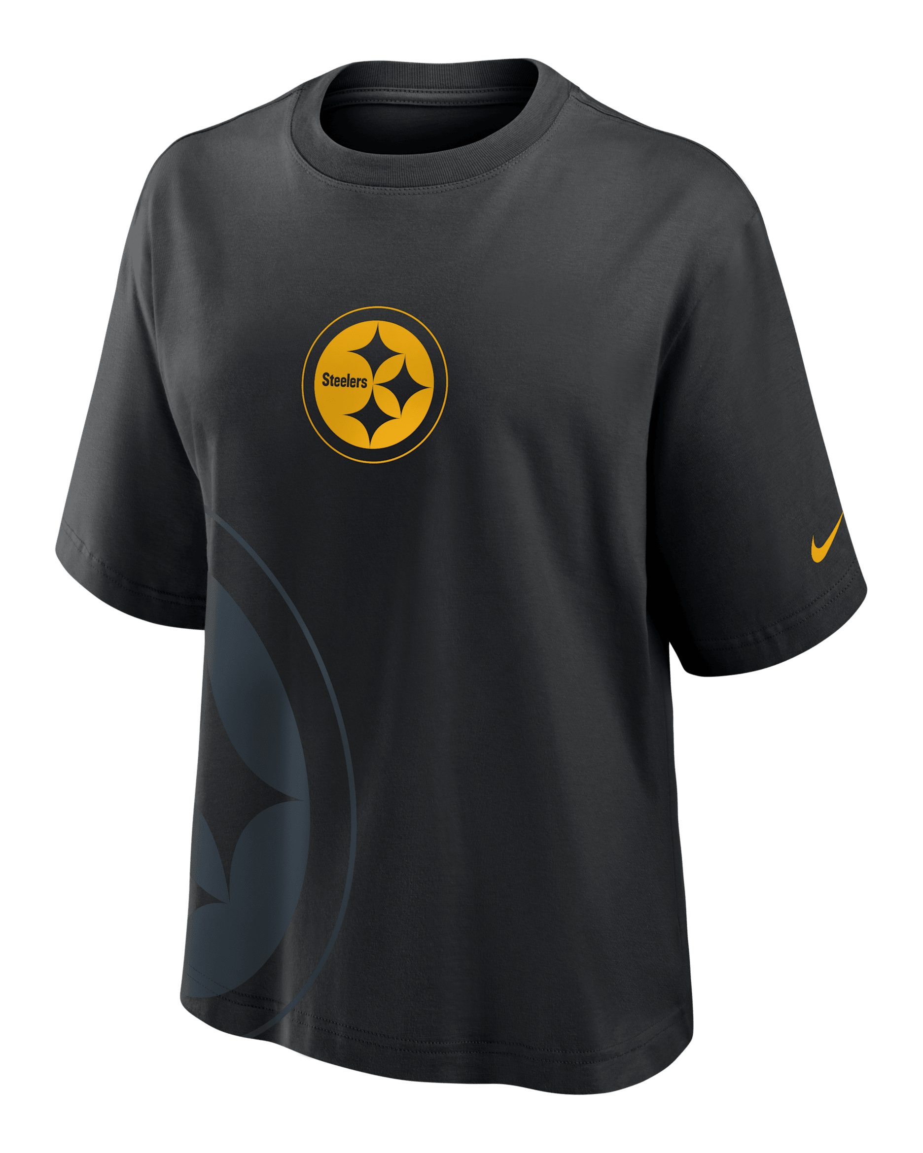 Playera Nike de la NFL para mujer Pittsburgh Steelers Boxy - Negro
