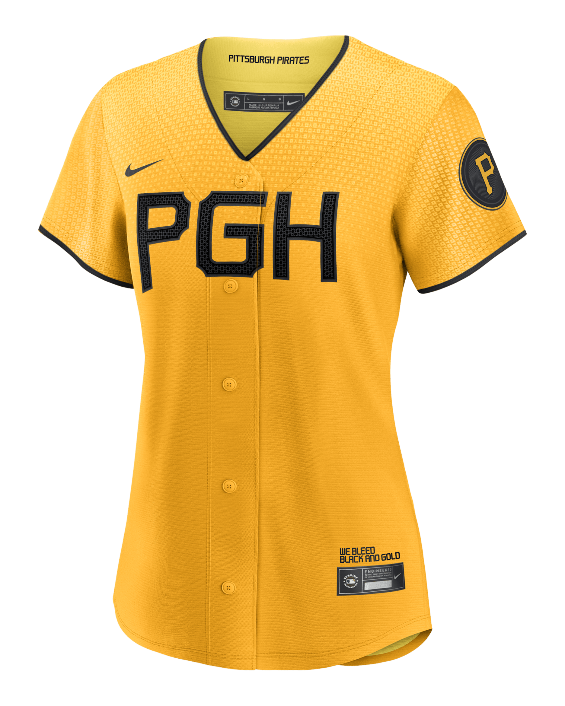 MLB Pittsburgh Pirates City Connect (Ke'Bryan Hayes) Women's Replica Baseball Jersey - Sundown/Black