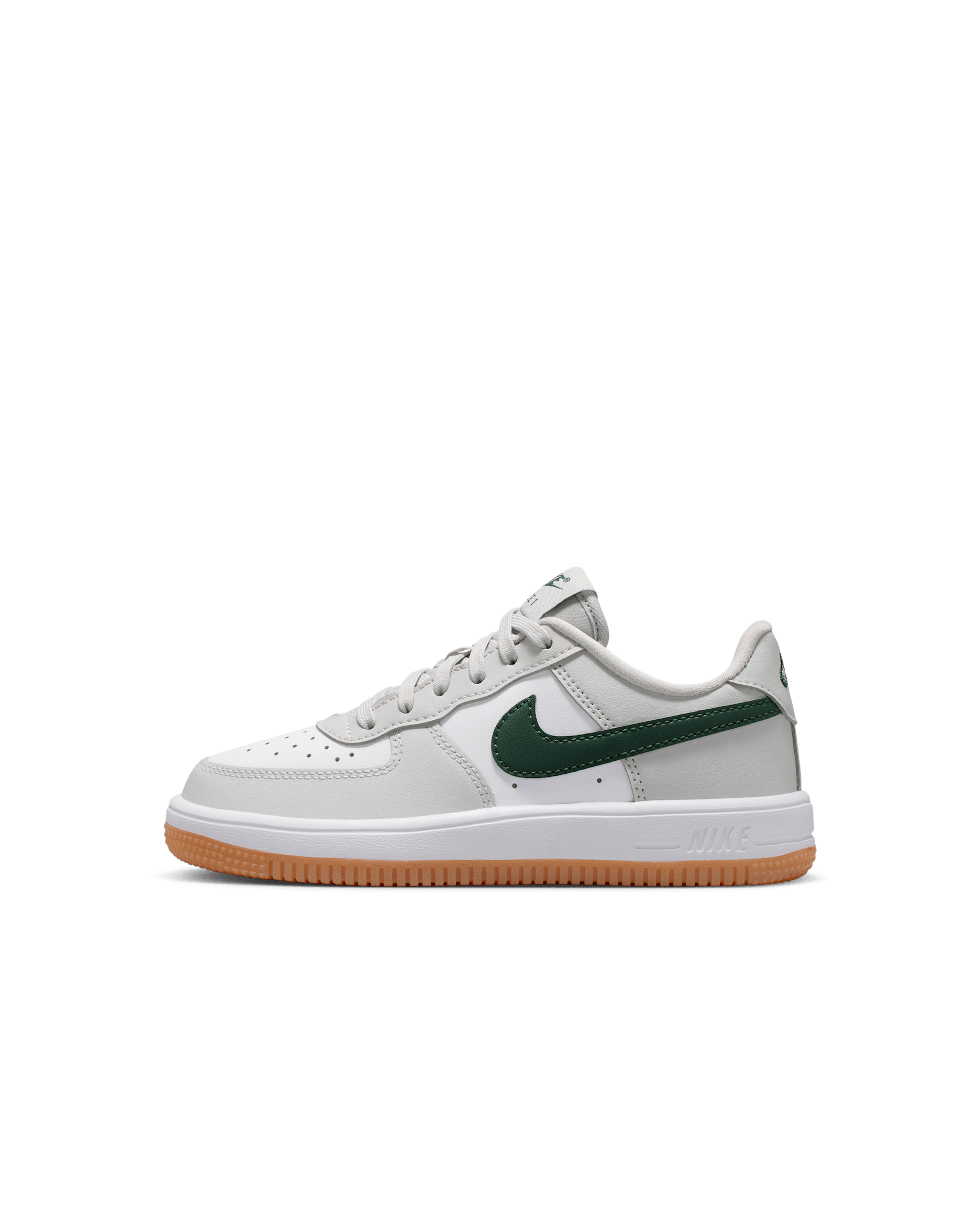 Nike Force 1 Low Little Kids' Shoes - Photon Dust/Fir/Gum Medium Brown/White