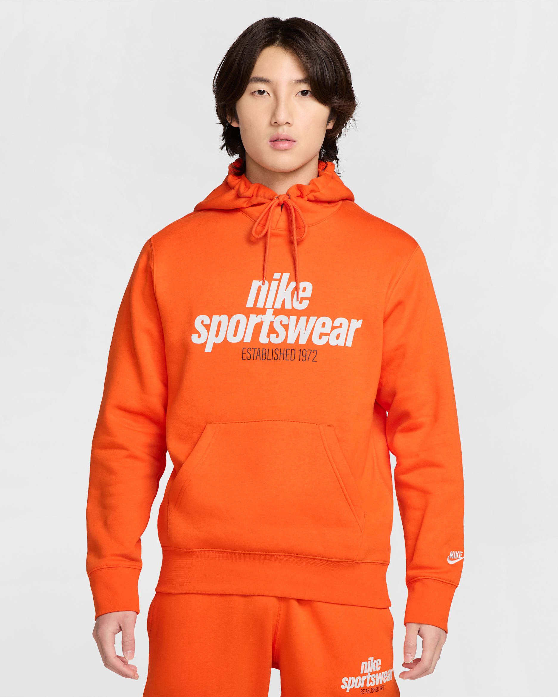 나이키 클럽 남성 플리스 풀오버 후디 - 세이프티 오렌지/세이프티 오렌지/포톤 더스트
