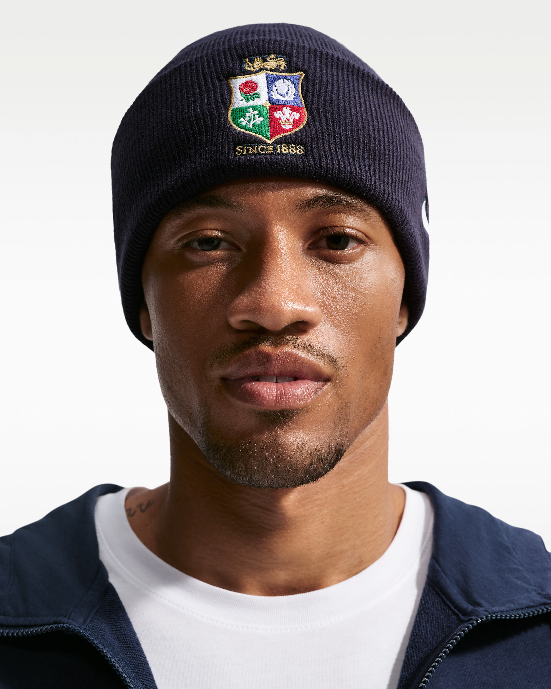 British & Irish Lions Nike Beanie mit Umschlag (Unisex) - Obsidian/Weiß