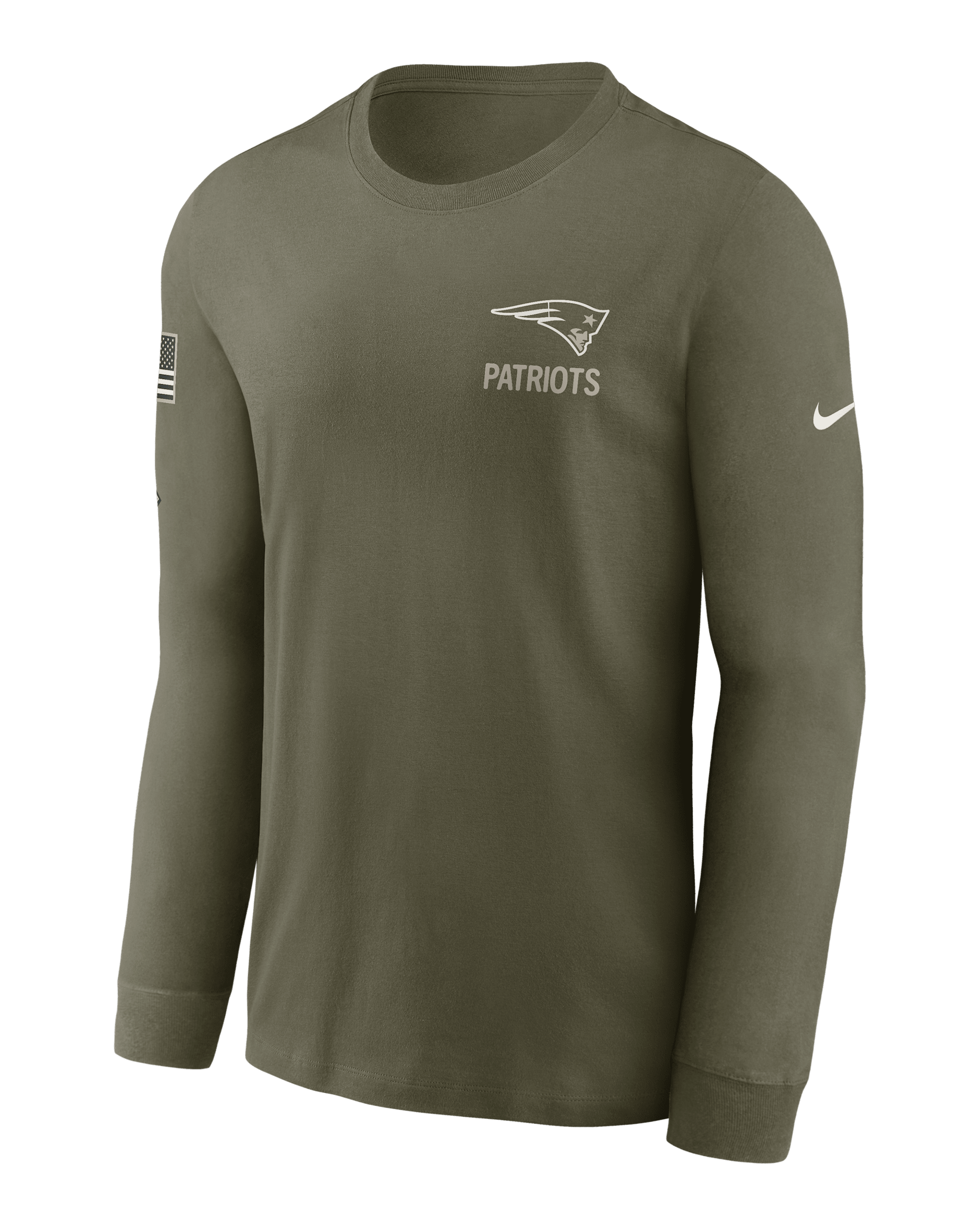 New England Patriots Salute to Service Men's Nike NFL Long-Sleeve T-Shirt - Olive