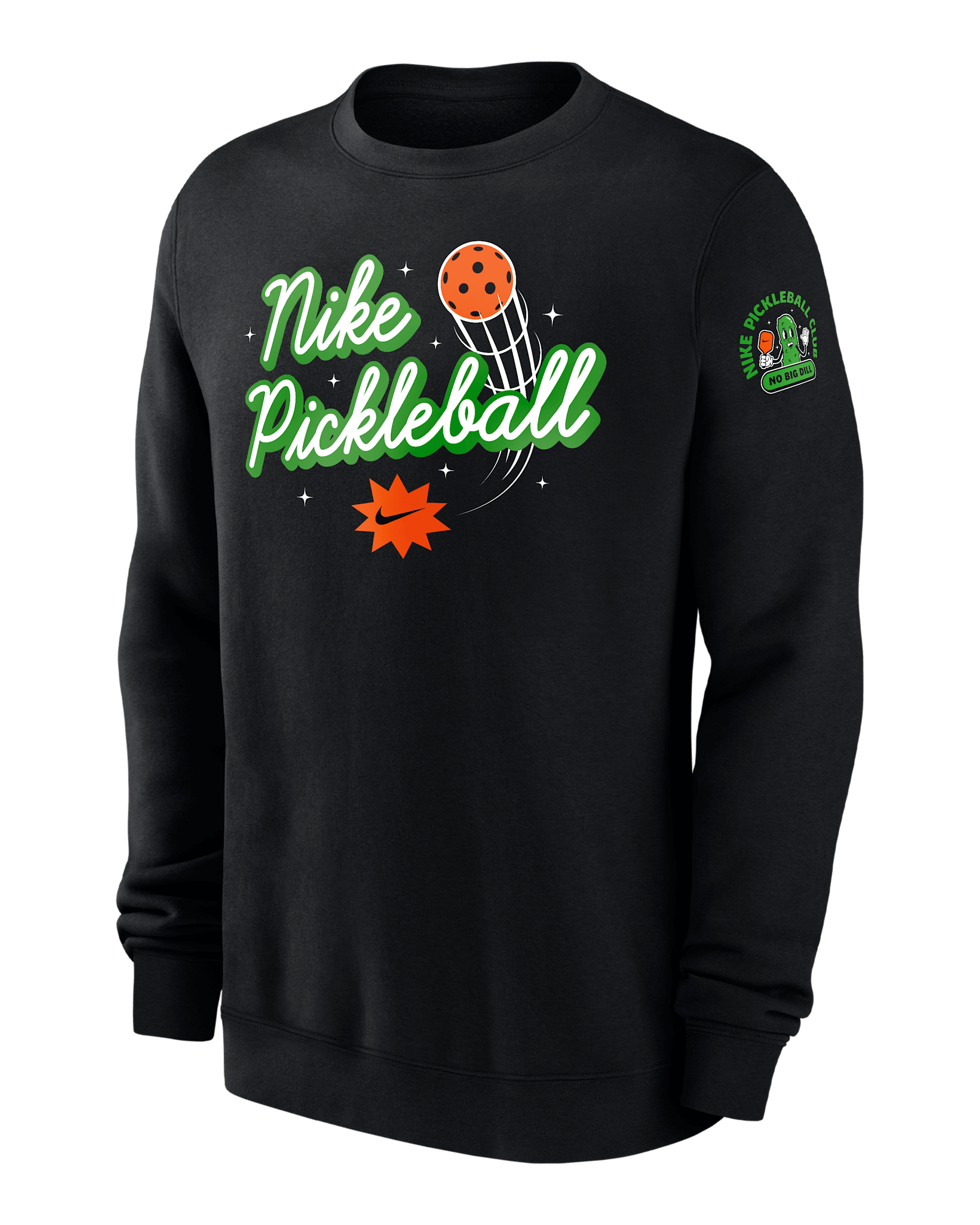 Sudadera de cuello redondo de pickleball para hombre Nike Club Fleece - Negro