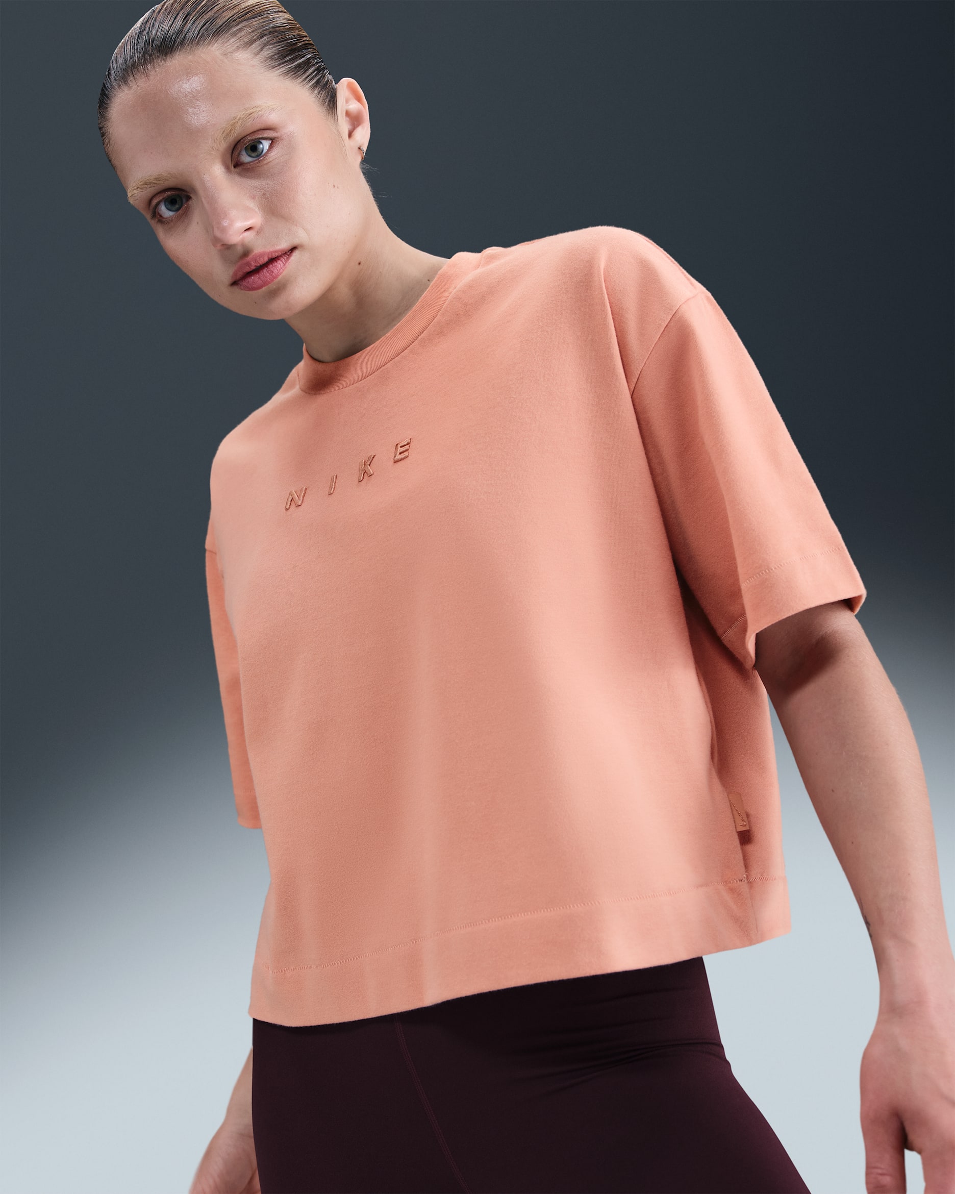 Nike Sportswear Women's Boxy Short-Sleeve T-Shirt - Rose Gold