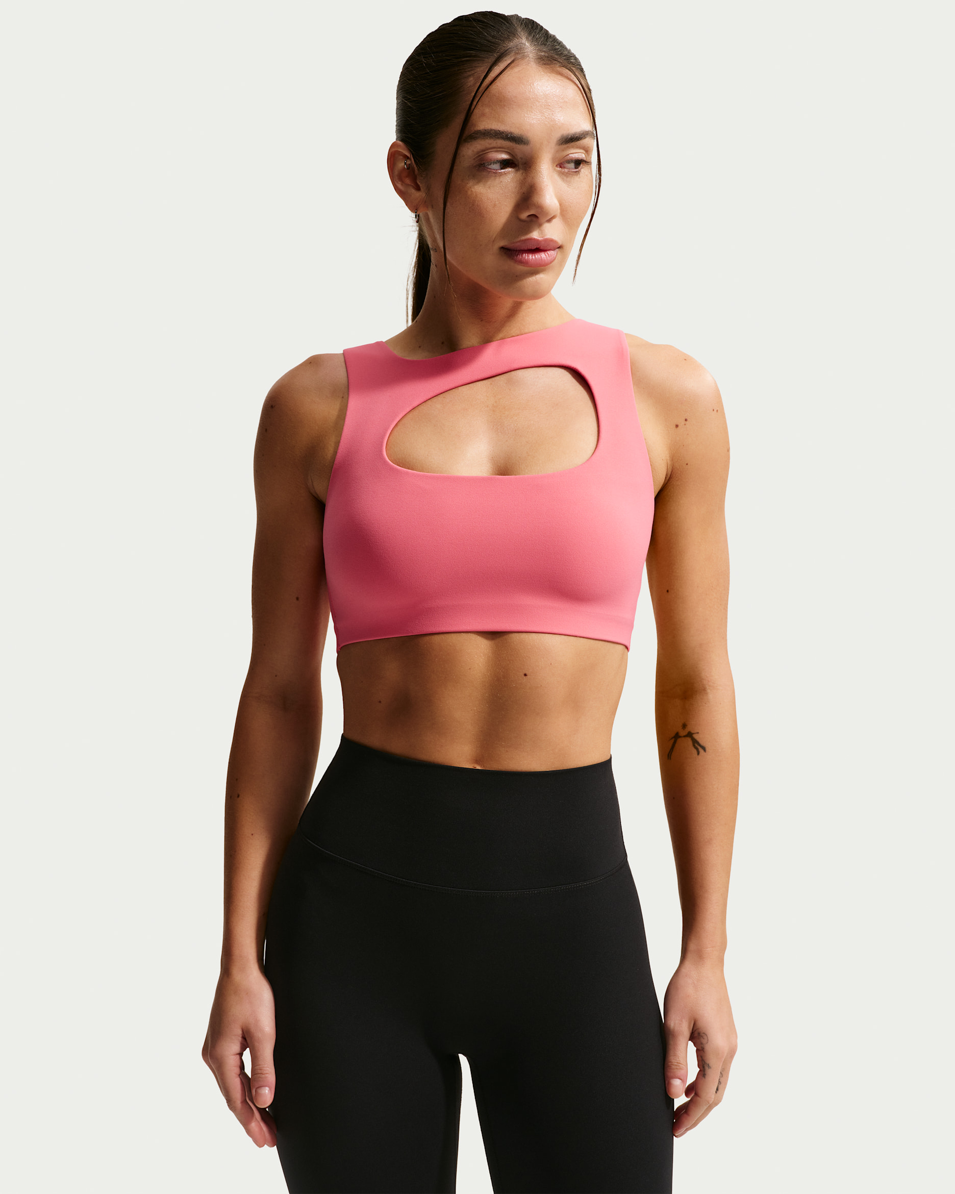 Nike Zenvy Women's Light-Support Lightly Lined Sports Bra - Sea Coral/White
