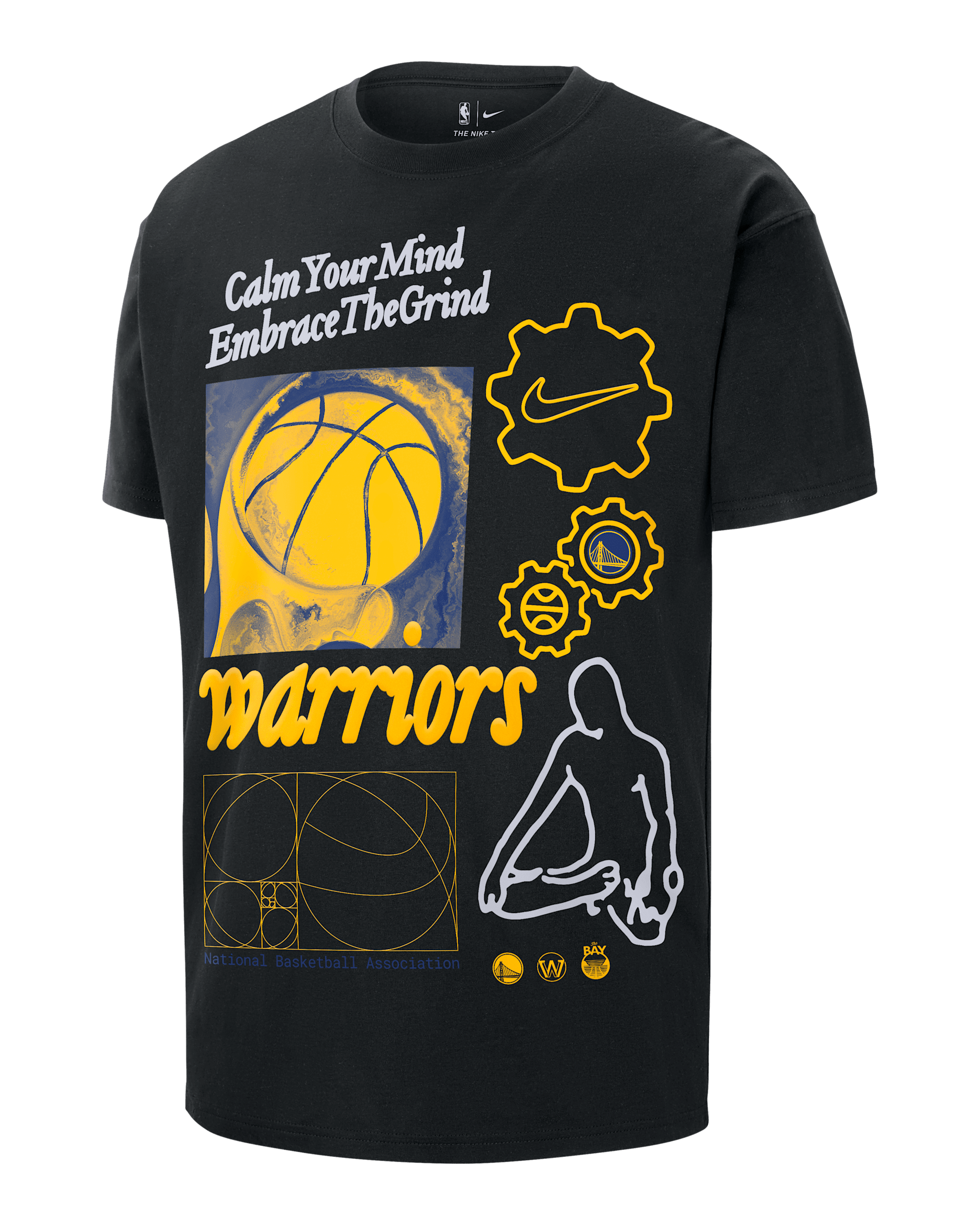 Golden State Warriors Courtside Men's Nike NBA Max90 T-Shirt - Black