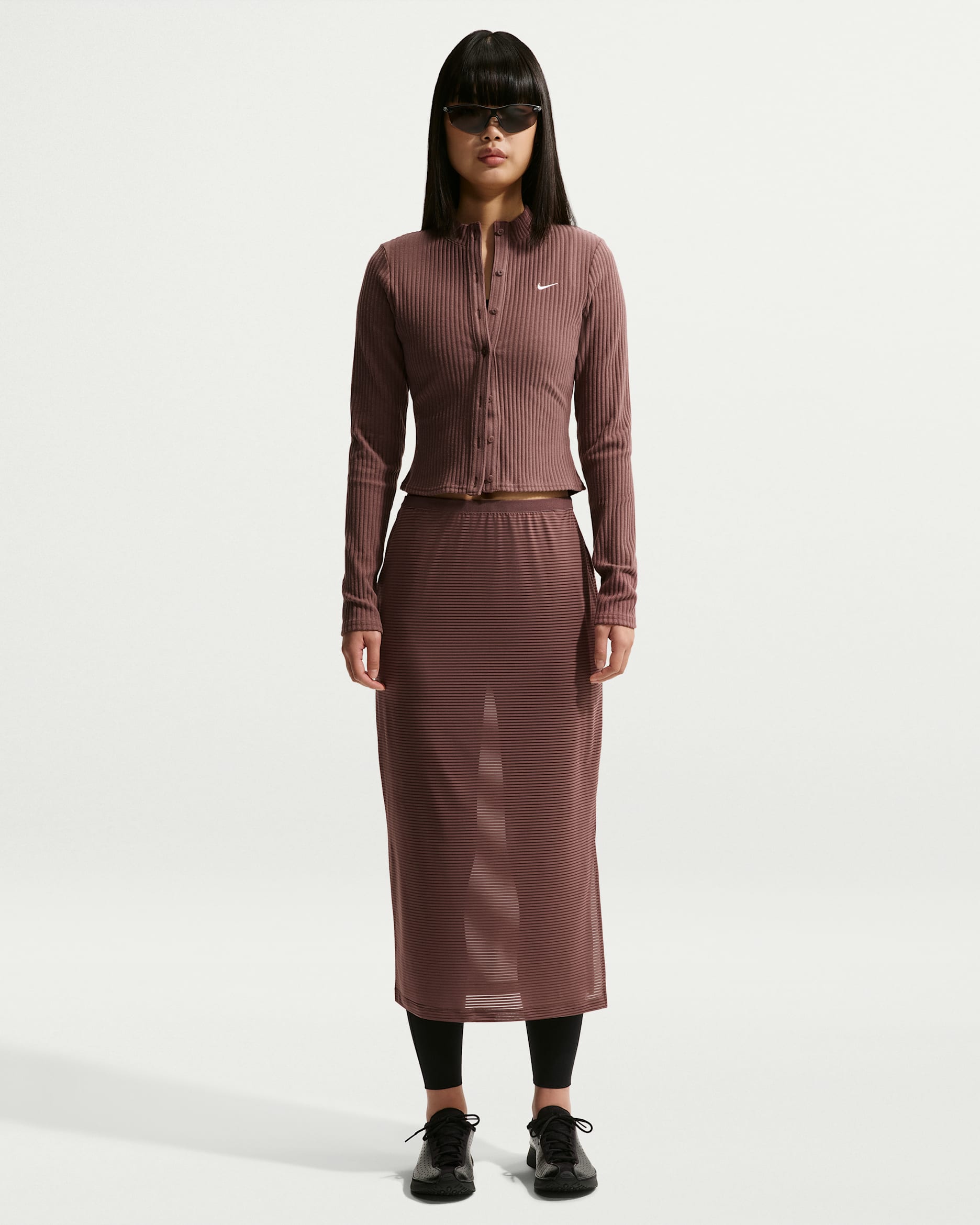 Nike Sportswear Women's Slim Sheer Midi Skirt - Tattoo/Sail