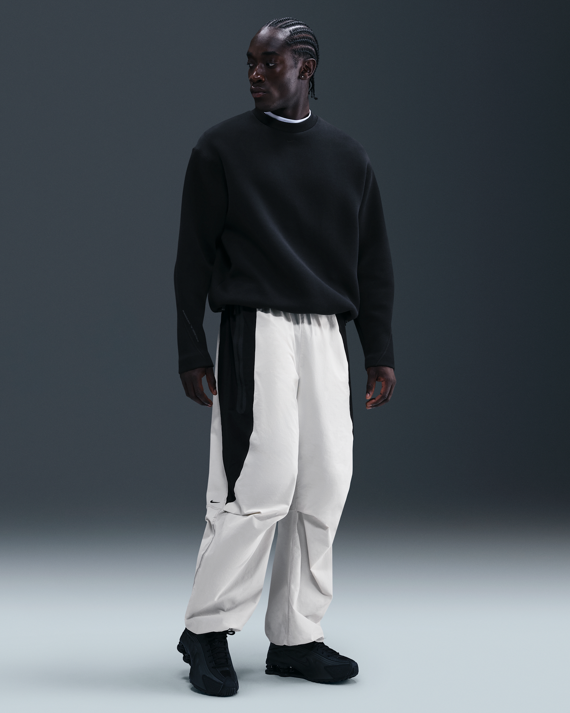 Pants de tejido Woven Dri-FIT de colores contrastantes oversized para hombre Nike Tech - Hueso claro/Negro/Negro
