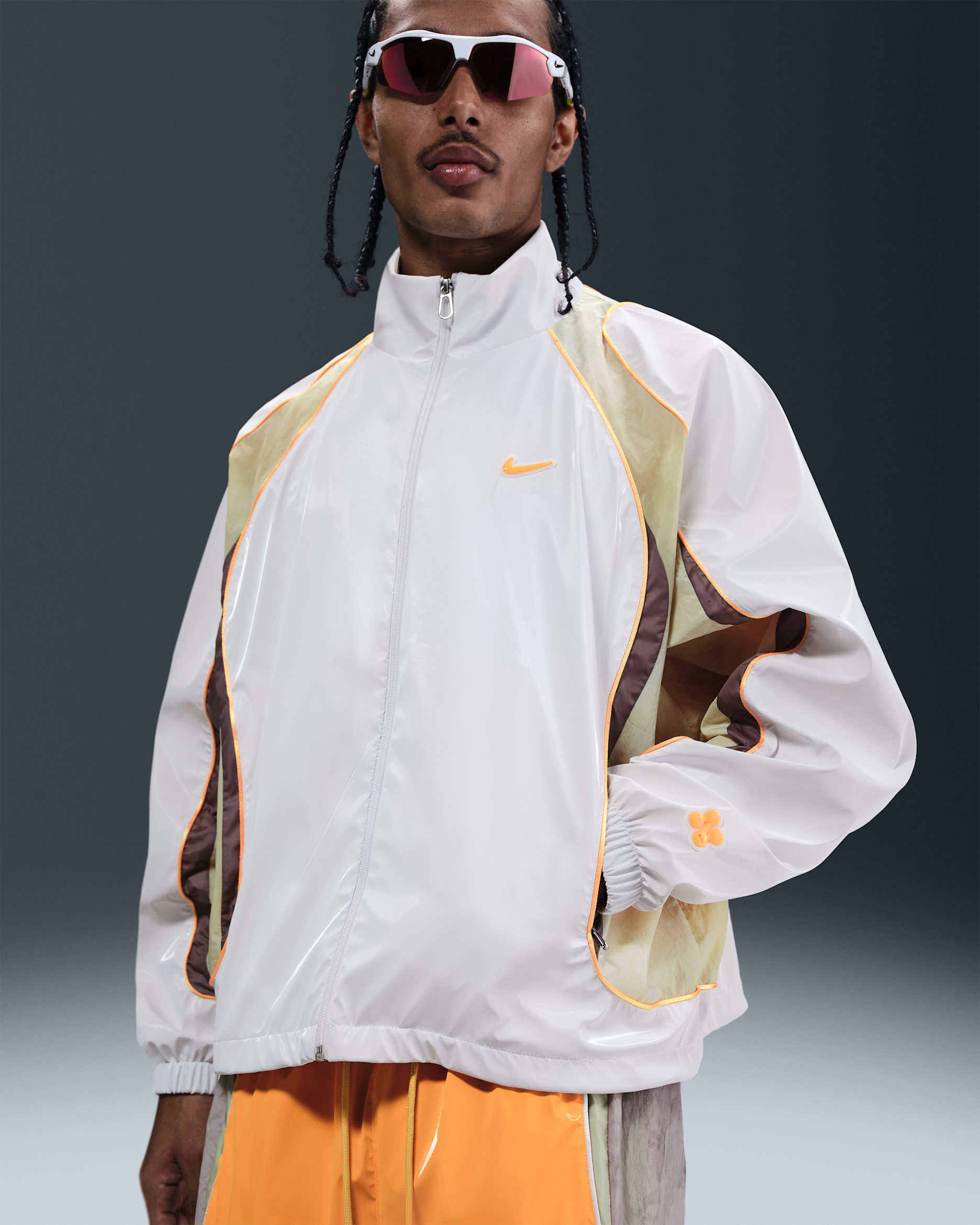 Nike Project F.R.O.G. Men's Track Jacket - White/Olive Aura/Taupe Grey/Sundial