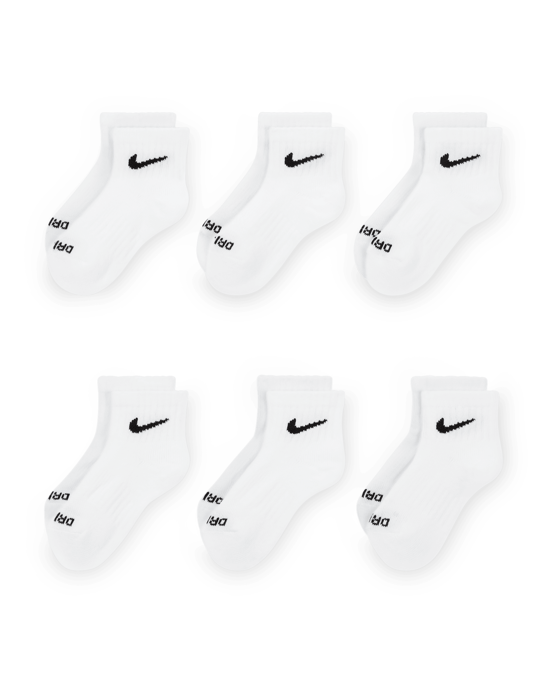 Nike Dri-FIT Performance Basics Little Kids' Ankle Socks (6 Pairs) - White