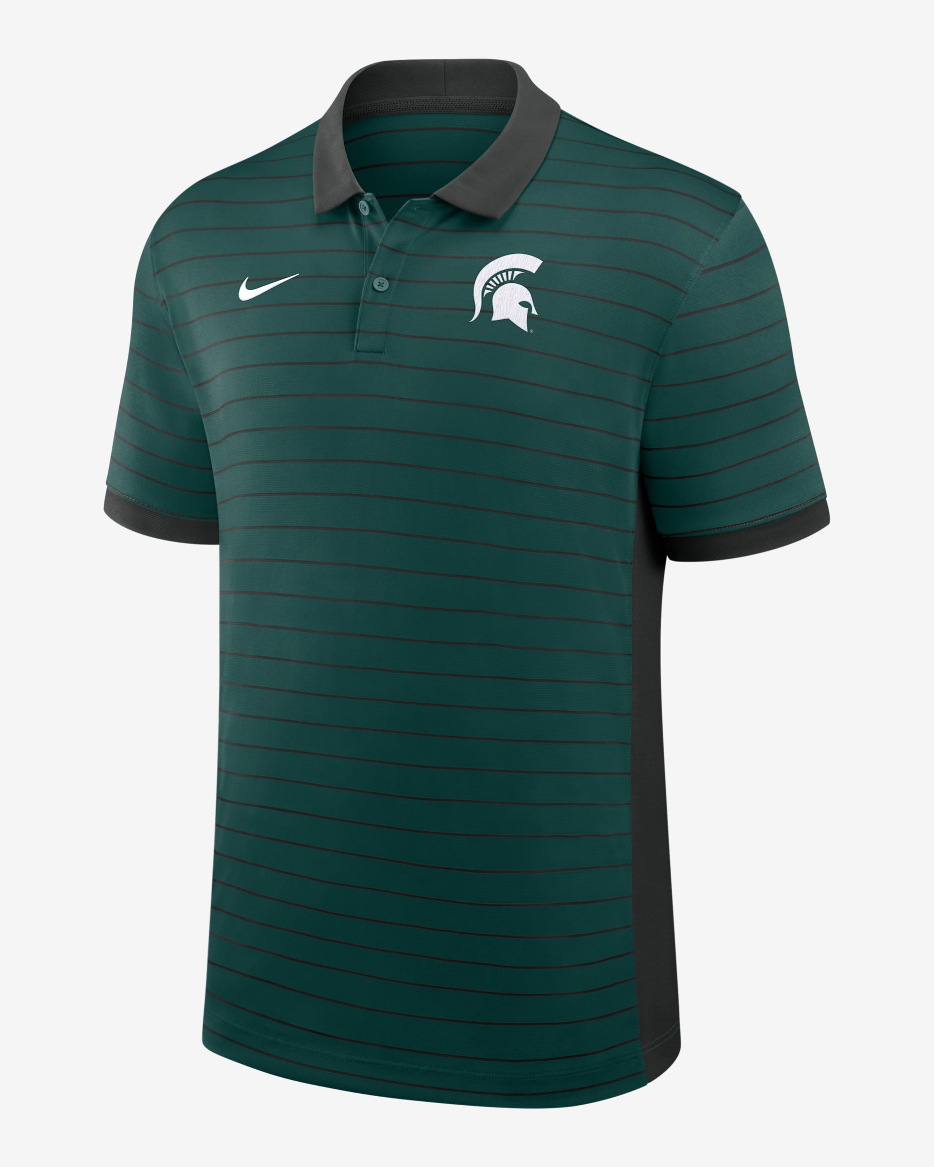 Michigan State Sideline Victory Stripe Men's Nike Dri-FIT College Polo - Green