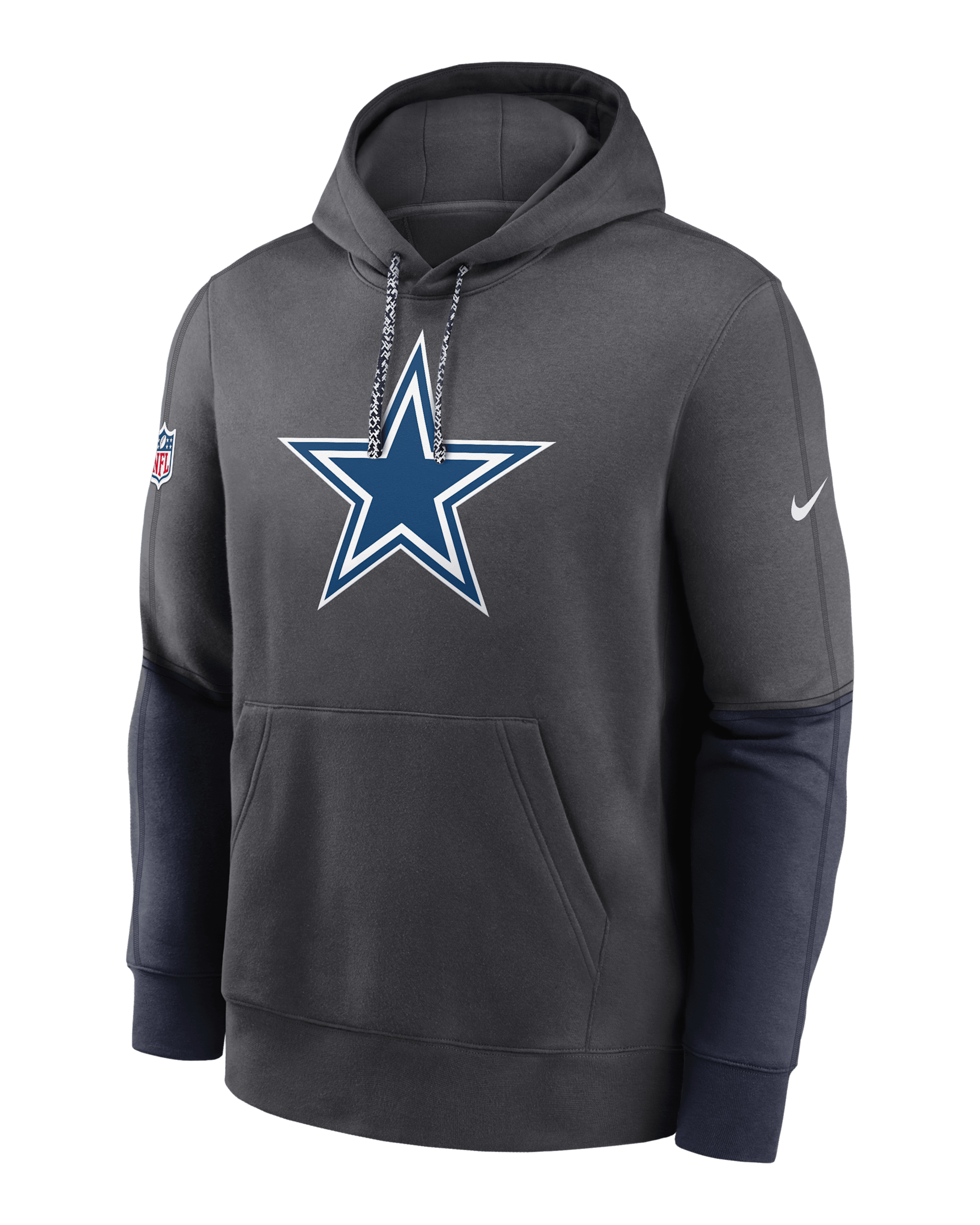 Dallas Cowboys Sideline Team Issue Club Men's Nike NFL Pullover Hoodie - Charcoal