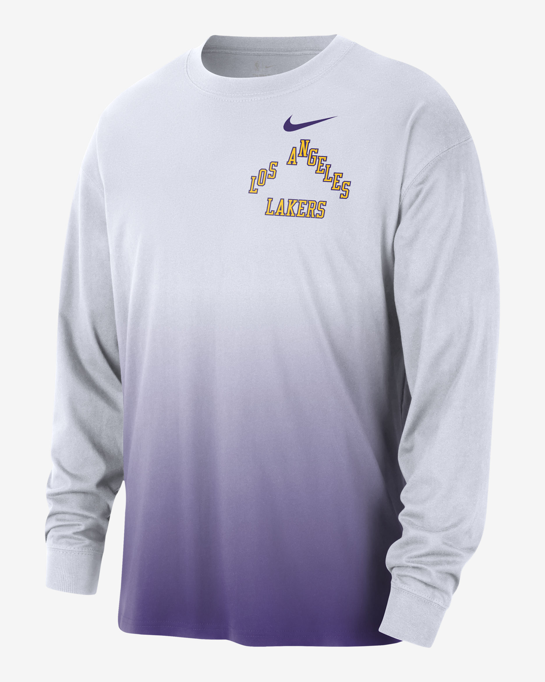 T-shirt Max90 a manica lunga Los Angeles Lakers Courtside City Edition Nike NBA – Uomo - Bianco
