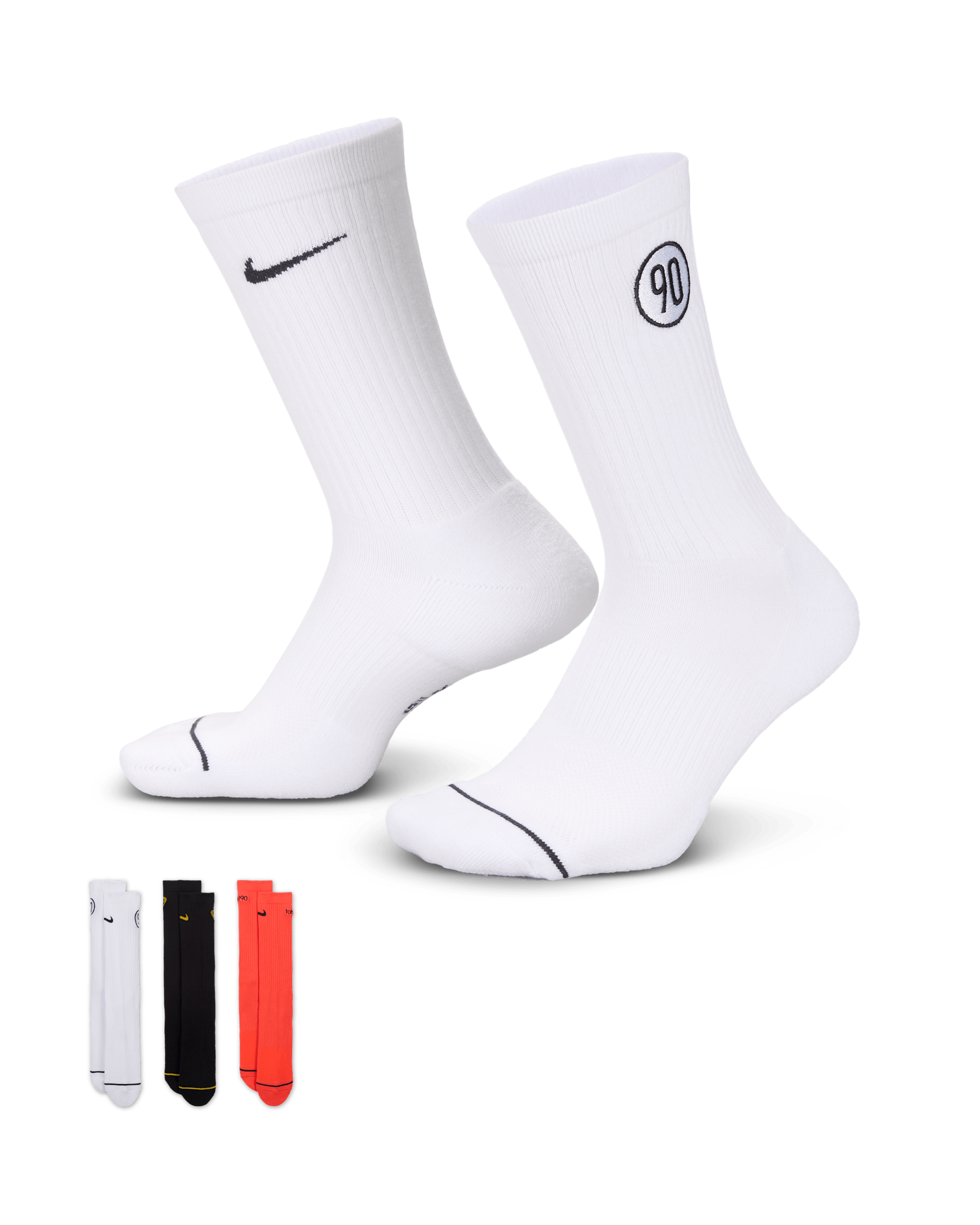 Nike Total 90 Everyday Cushioned Crew Socks (3 Pairs) - Multi-Color