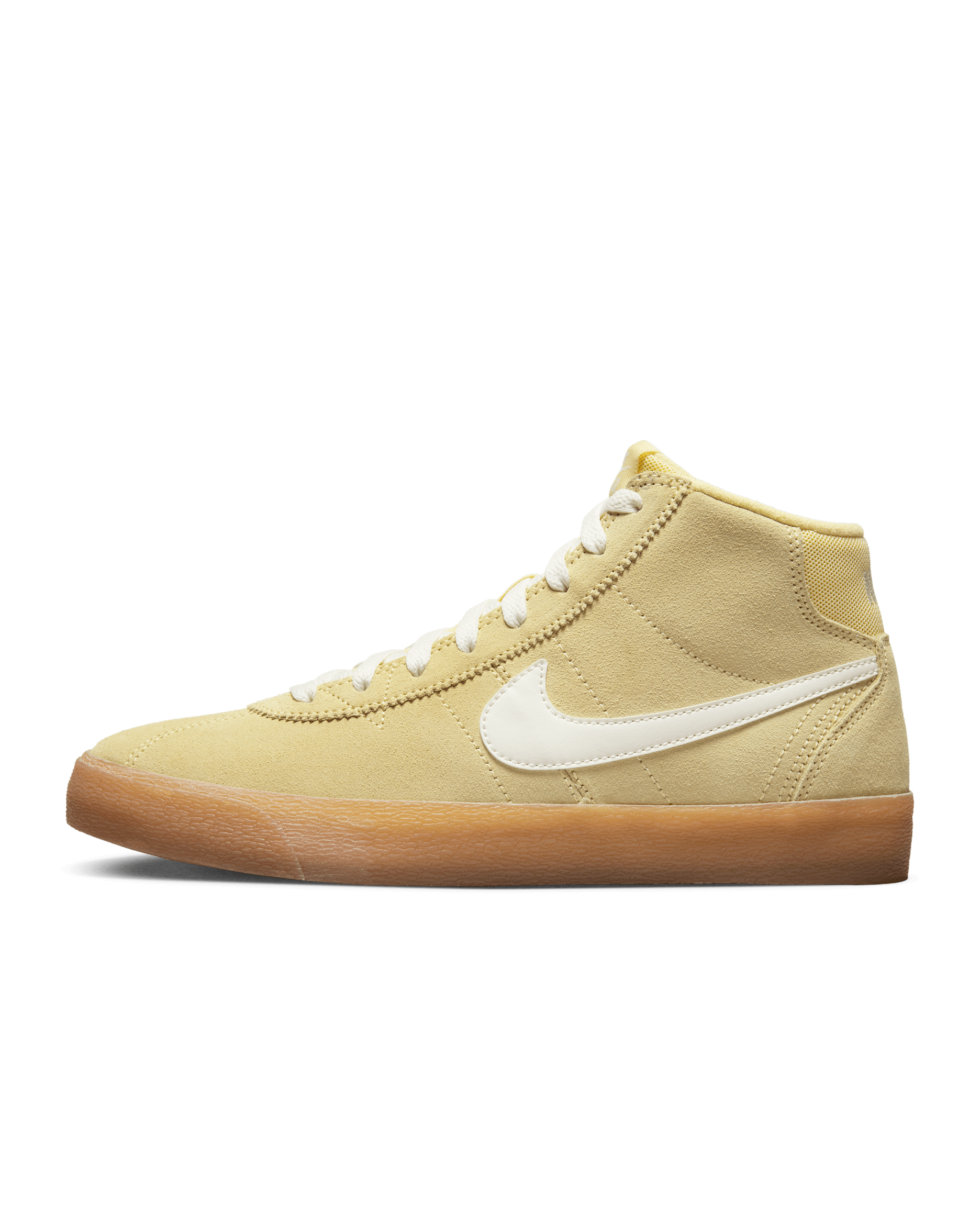 Nike SB Bruin High Skate Shoes - Lemon Wash/Lemon Wash/Gum Light Brown/Sail