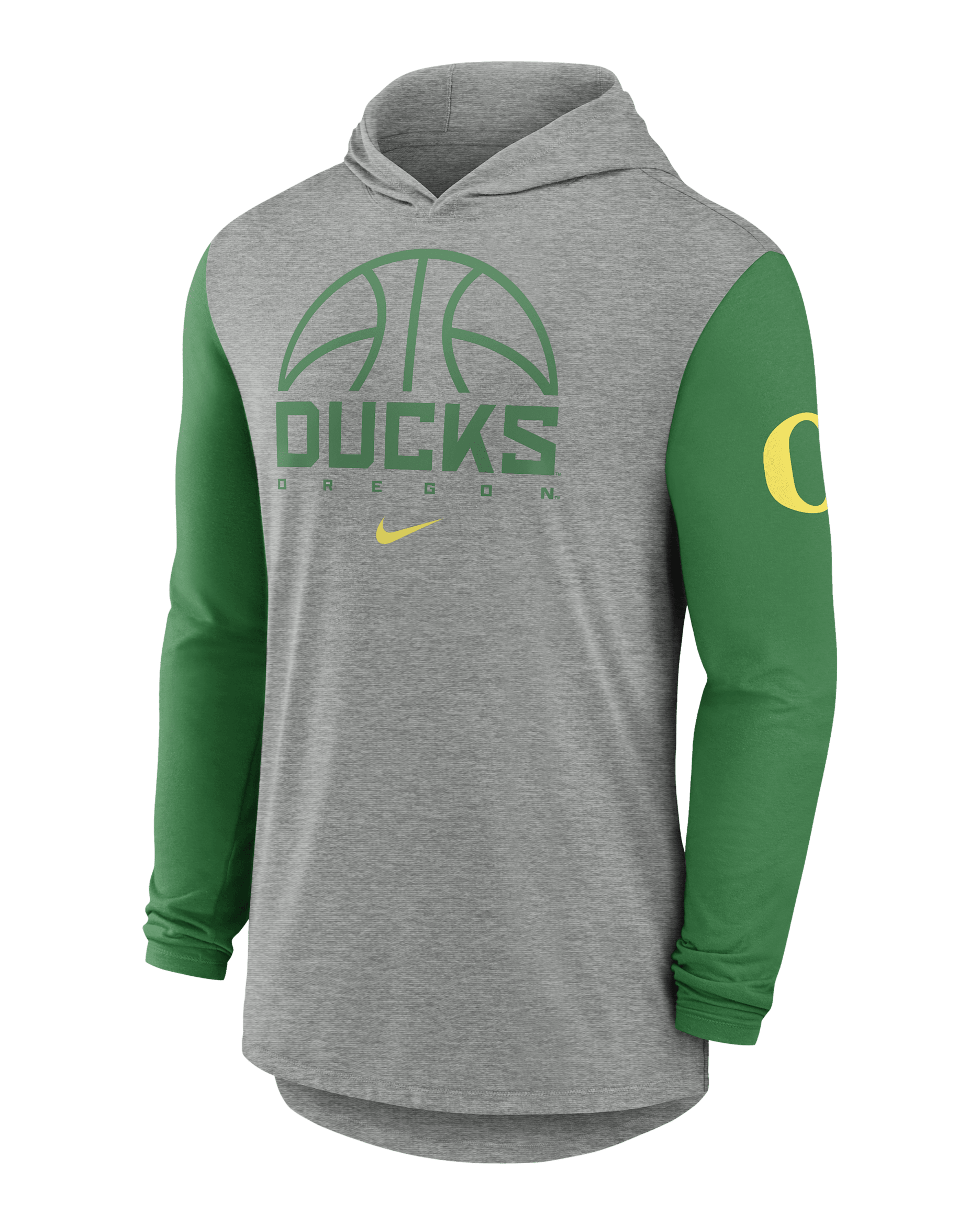 Oregon Basketball Men's Nike Dri-FIT College Long-Sleeve Hooded T-Shirt - Grey