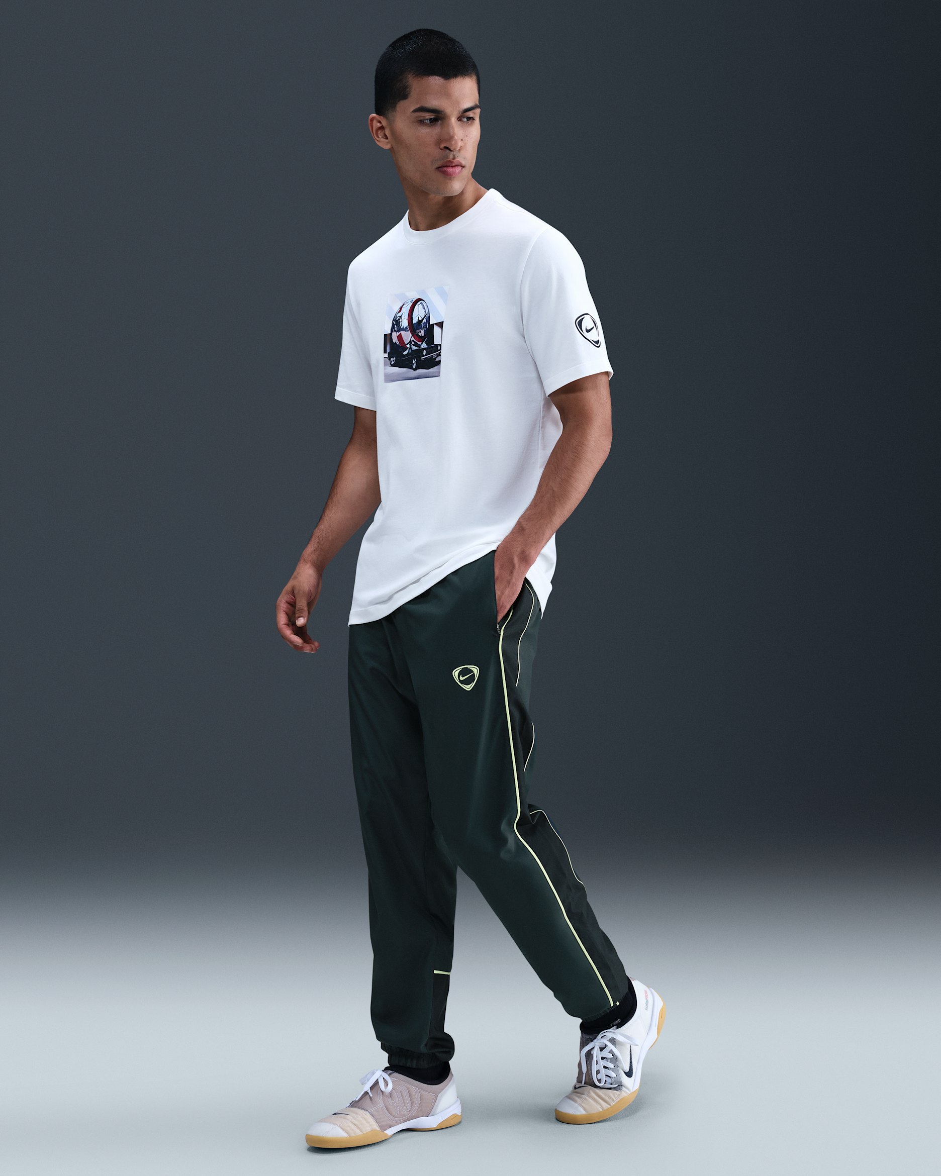 Nike Academy+ Men's Repel Football Woven Pants - Seaweed/Black/Limelight/Limelight