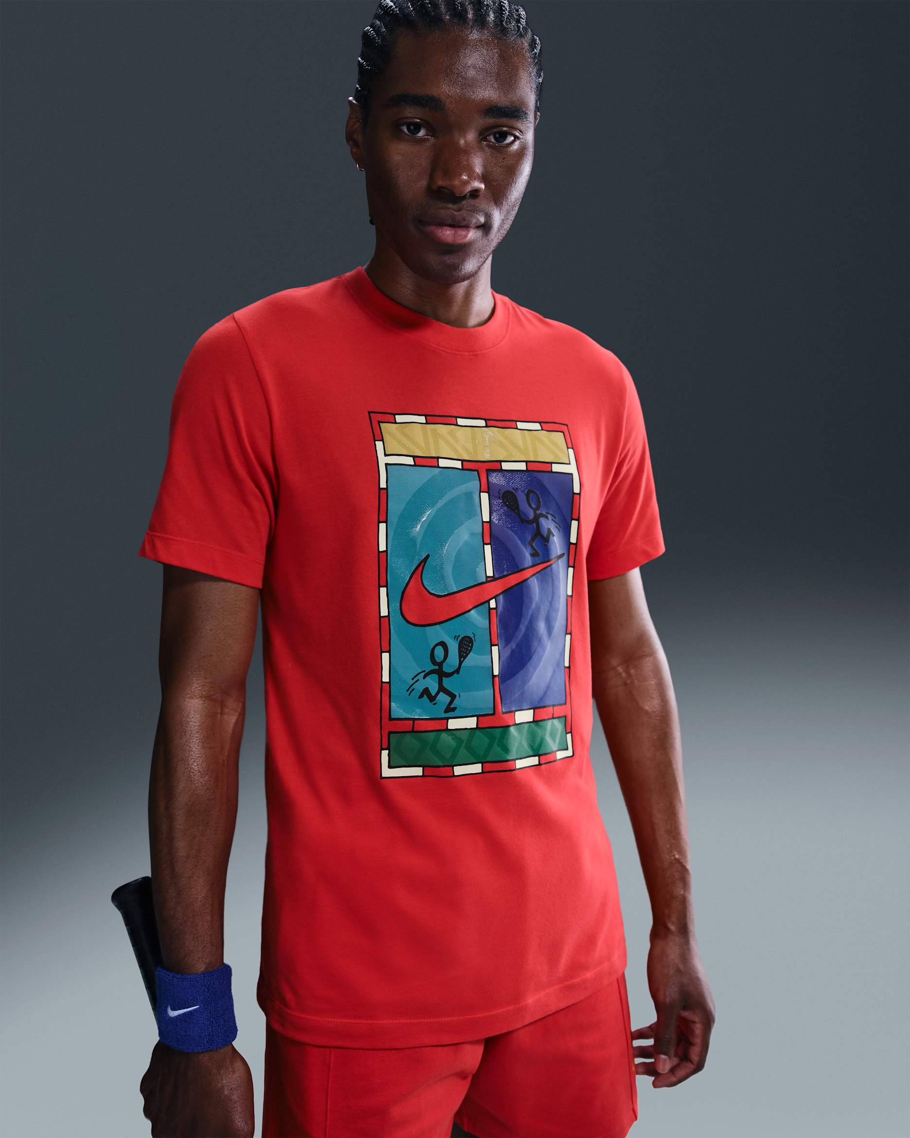 Playera de tenis Dri-FIT para hombre NikeCourt - Carmesí claro