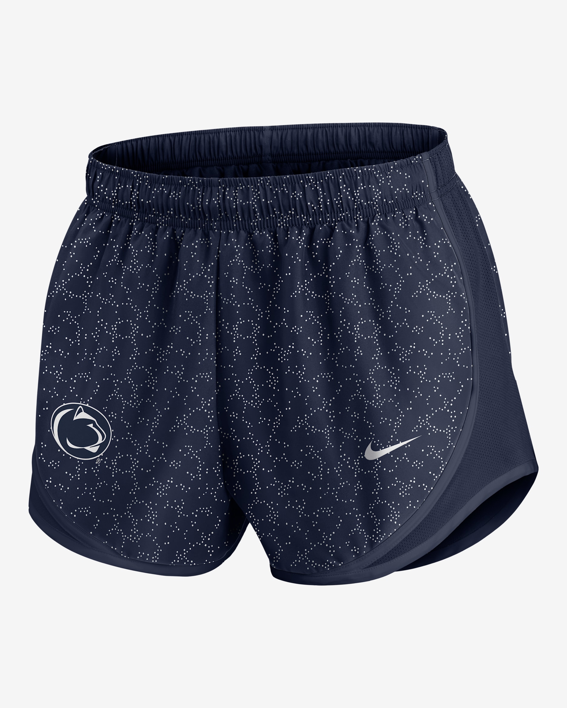 Shorts universitarios Nike Dri-FIT para mujer Penn State Pattern Tempo - Azul marino