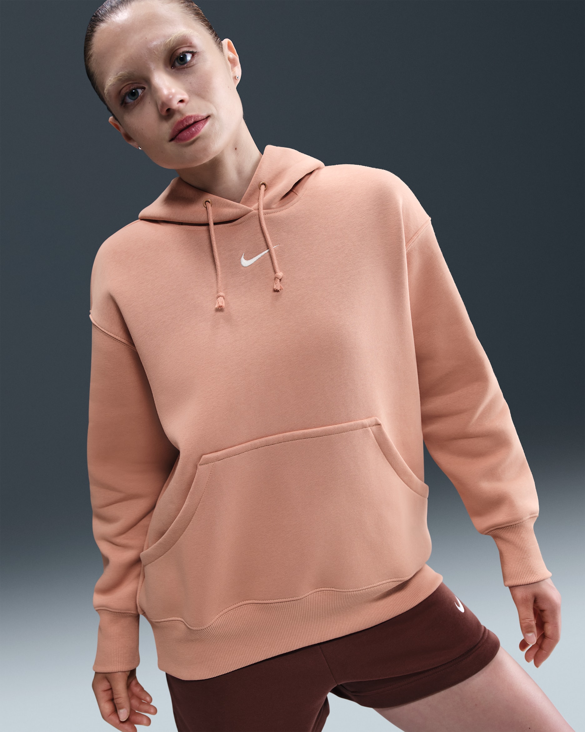 Nike Sportswear Phoenix Fleece Women's Oversized Pullover Hoodie - Rose Gold/Sail