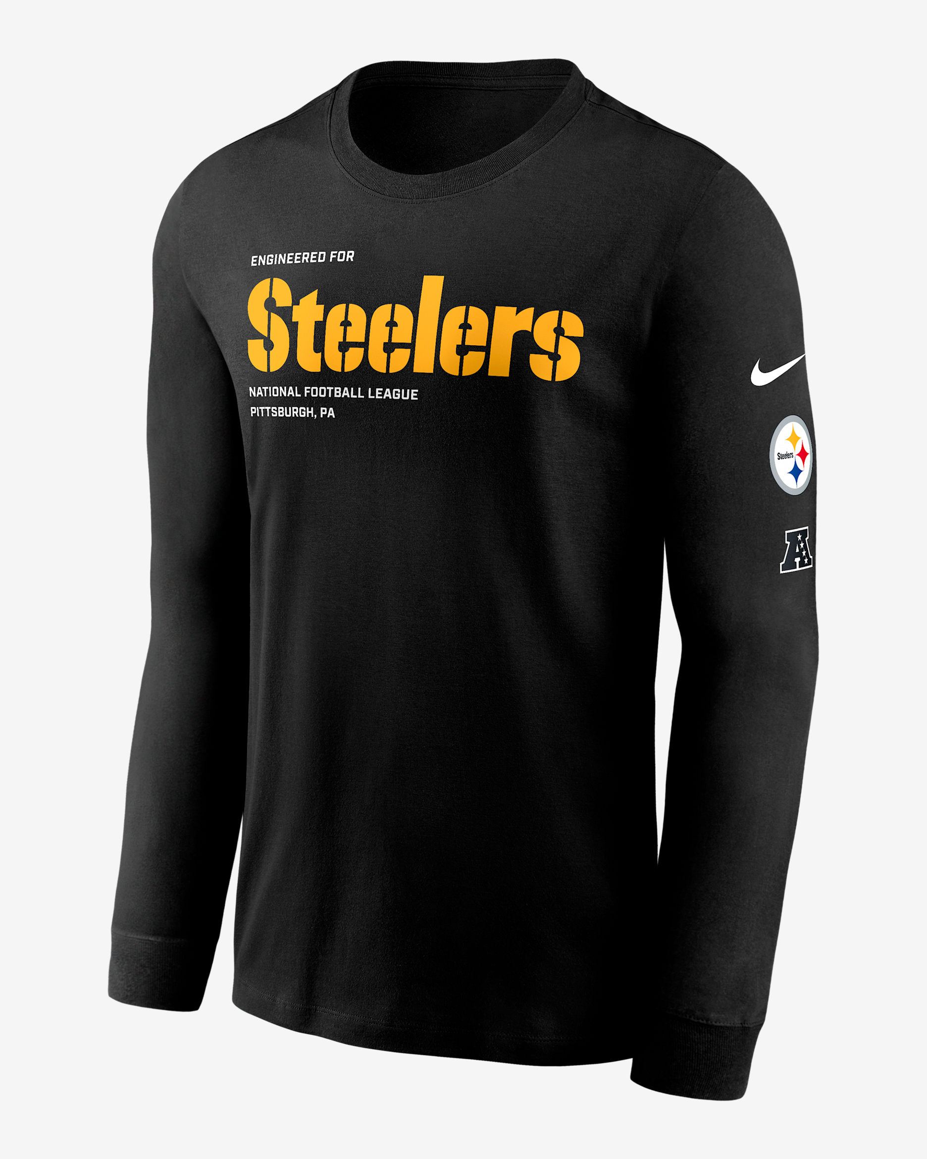 Pittsburgh Steelers Play To Win Essential Men's Nike NFL Long-Sleeve T-Shirt - Black