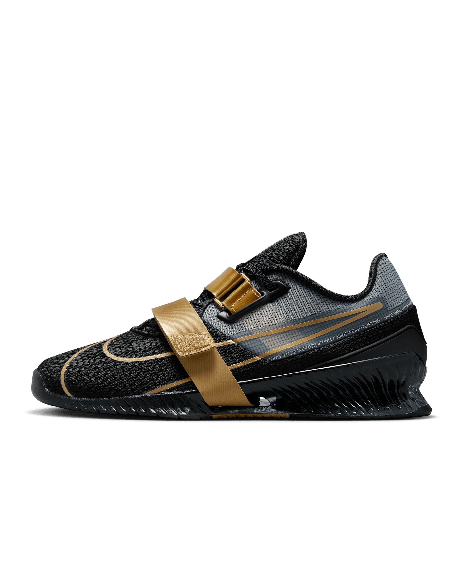 Nike Romaleos 4 Weightlifting Shoes - Black/Metallic Gold/White/Metallic Gold