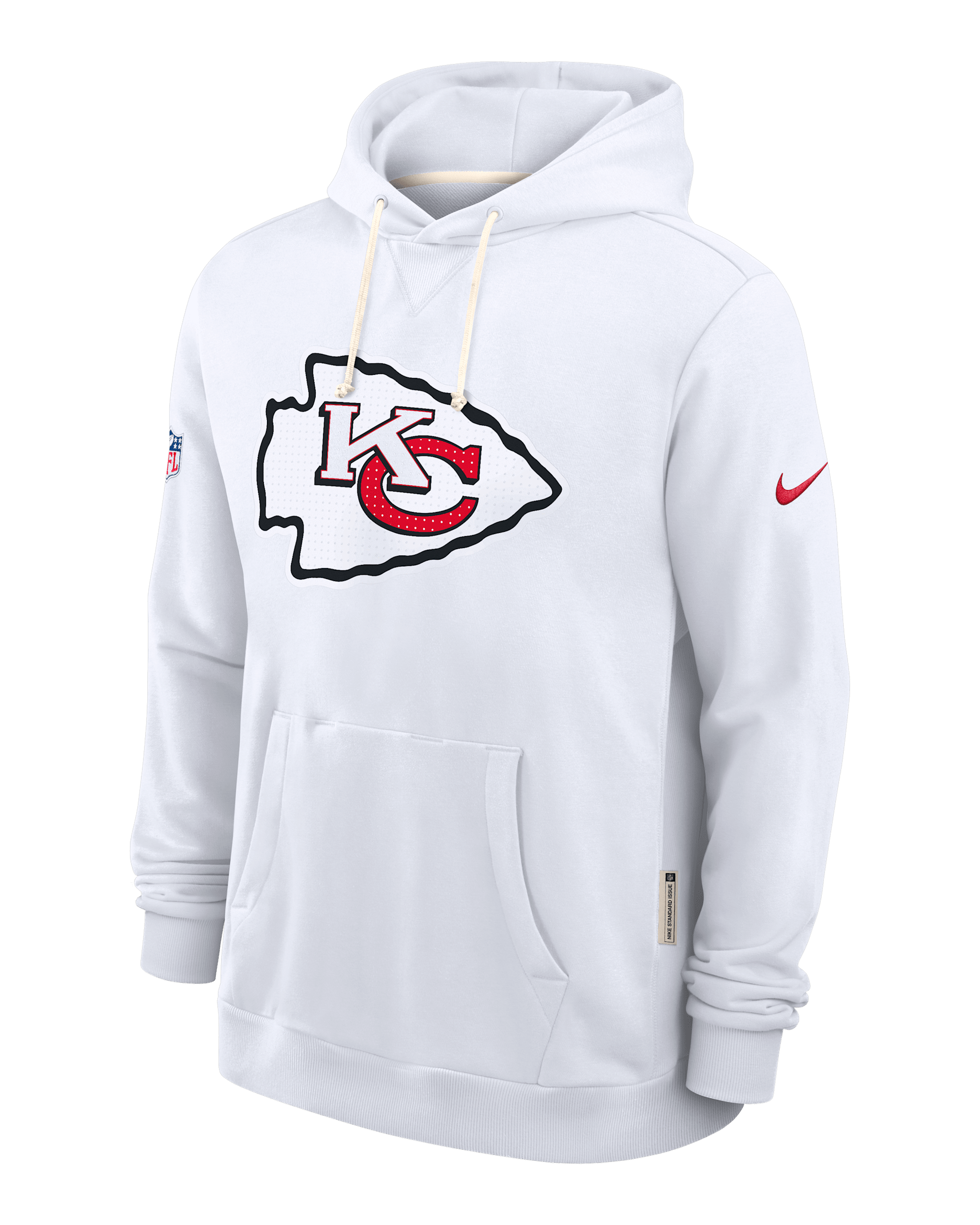 Sudadera con gorro sin cierre Nike Dri-FIT de la NFL para hombre Kansas City Chiefs Initial Home Sideline - Blanco
