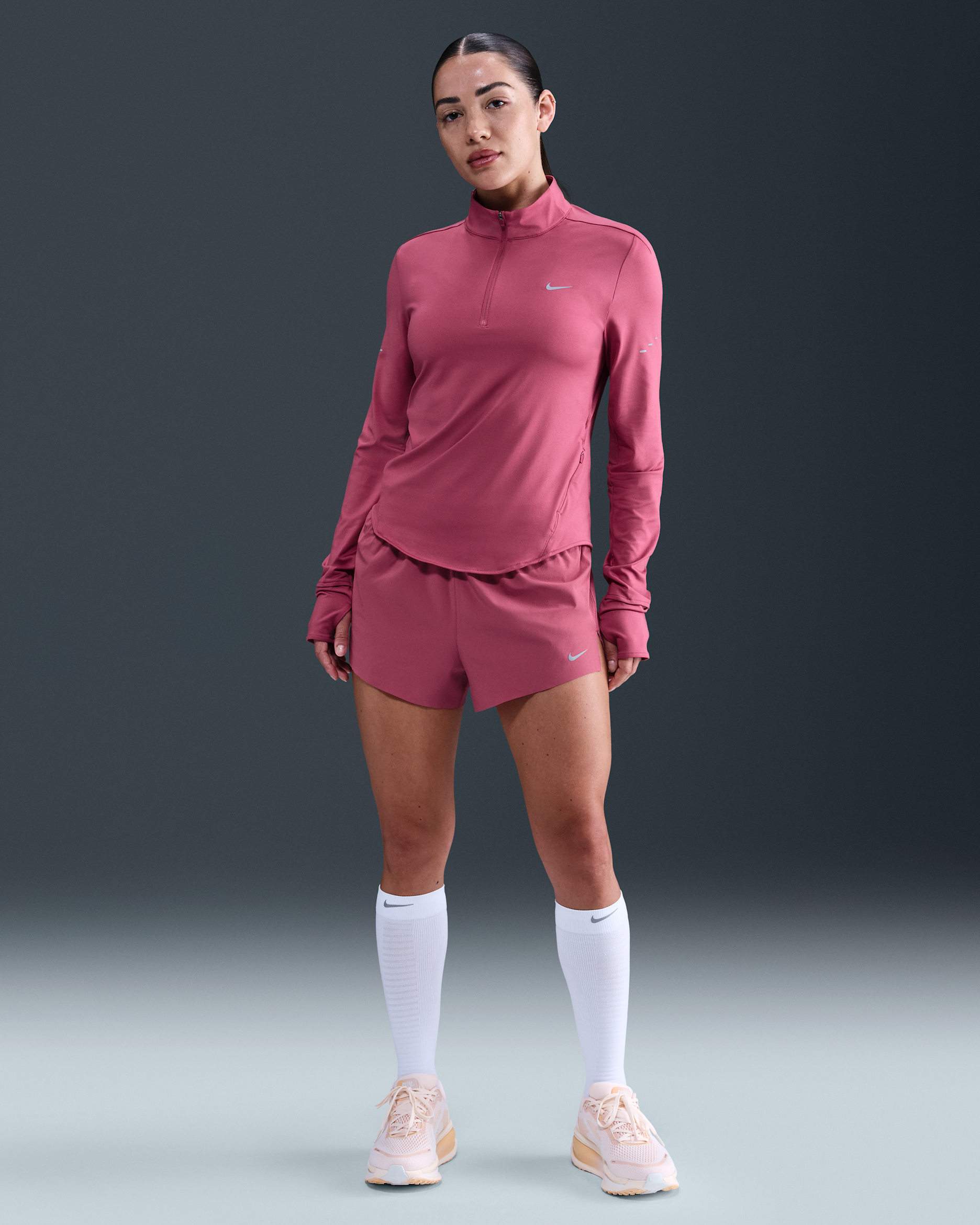 Nike Swift Women's Dri-FIT Mid-Rise 2.5" Brief-Lined Running Shorts - Sweet Beet