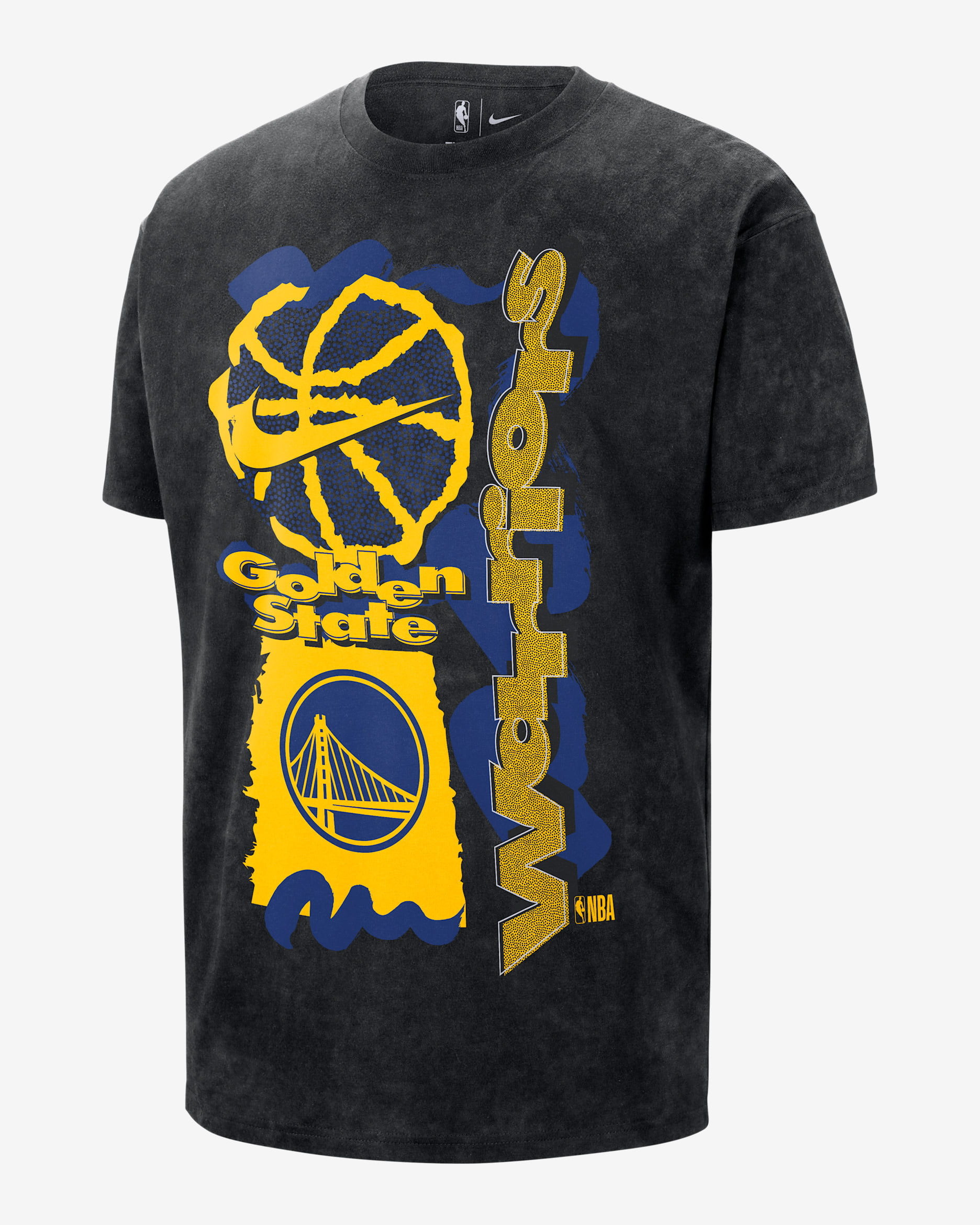 Golden State Warriors Courtside Men's Nike NBA Max90 T-Shirt - Black/Black