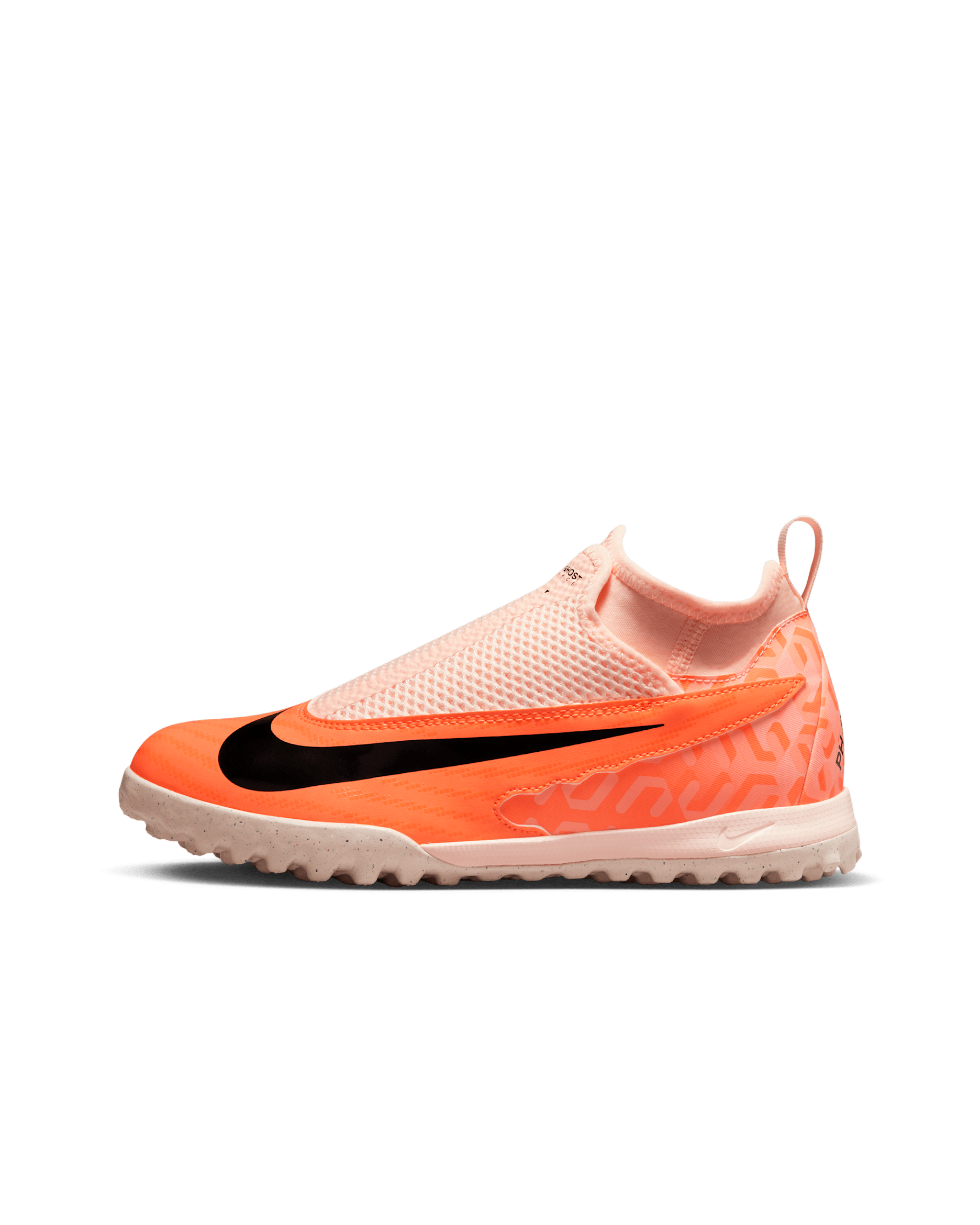 Nike Jr. Phantom GX Academy 小/大童人工短草草皮高筒足球鞋 - Guava Ice/黑色