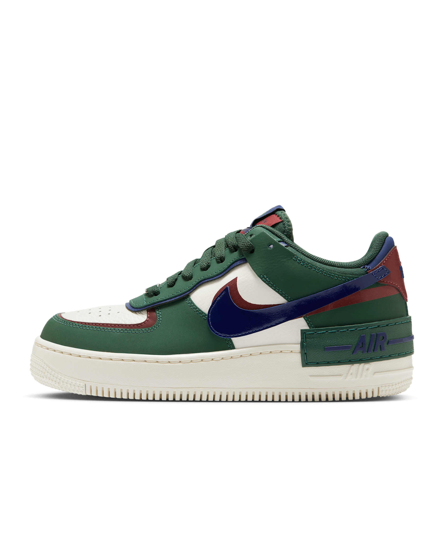 Nike Air Force 1 Shadow Women's Shoes - Fir/Dark Team Red/Sail/Blue Void