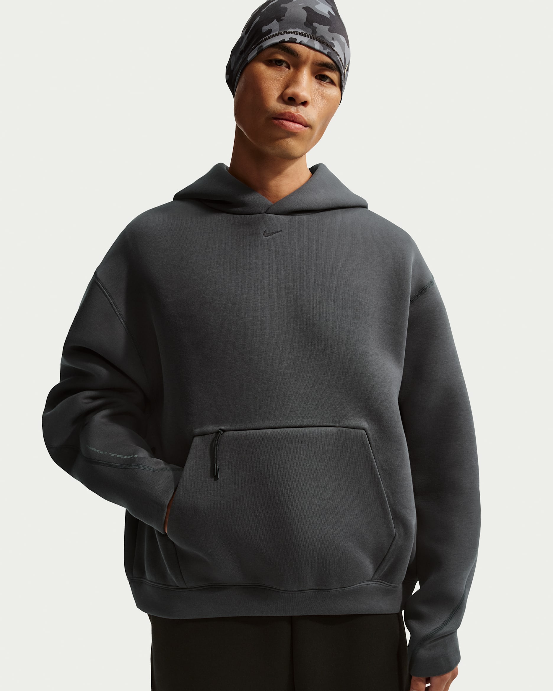 나이키 테크 남성 플리스 오버사이즈 후디 - 앤트러사이트/블랙