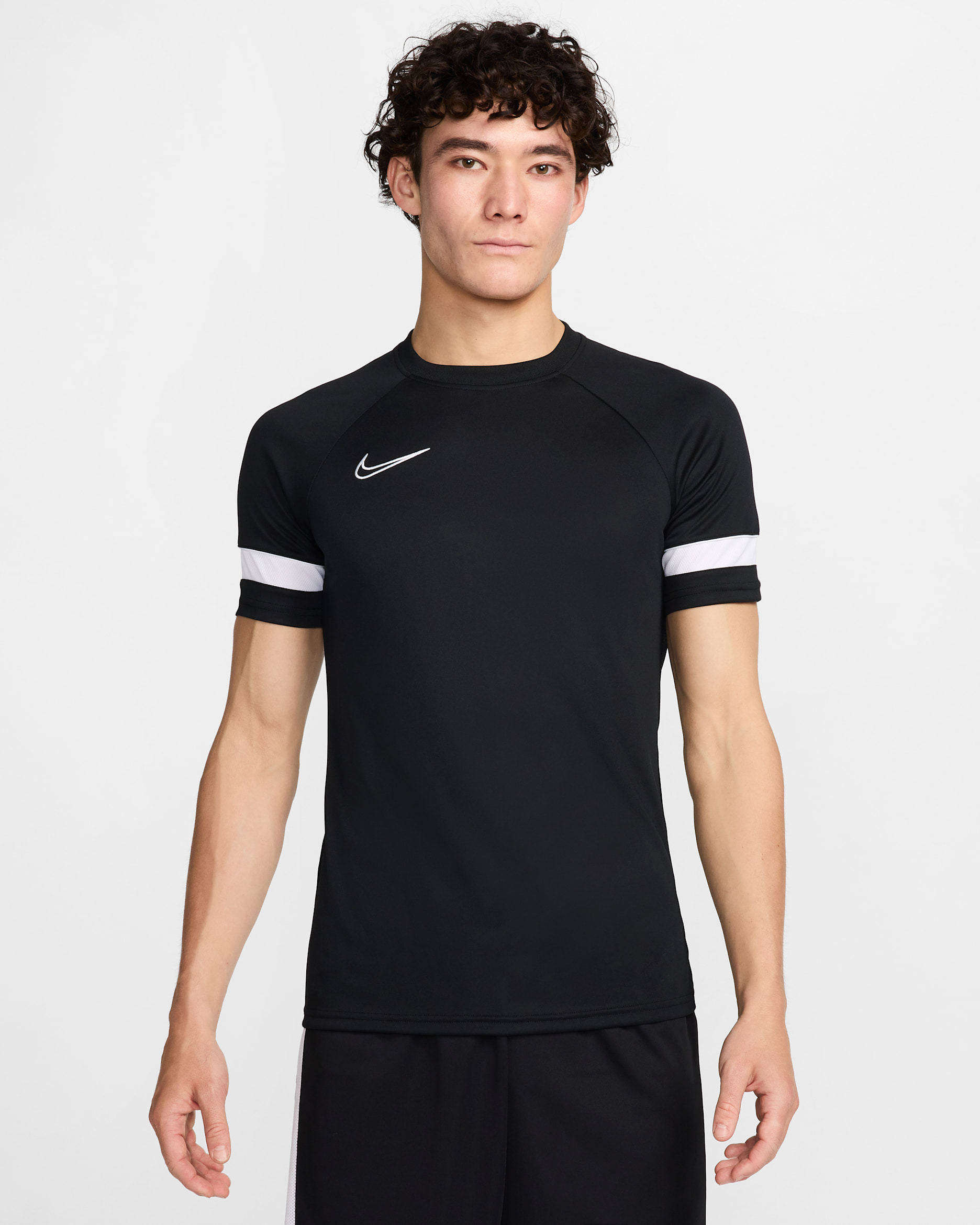 เสื้อฟุตบอลแขนสั้นผู้ชาย Nike Dri-FIT Academy - ดำ/ขาว/ขาว/ขาว