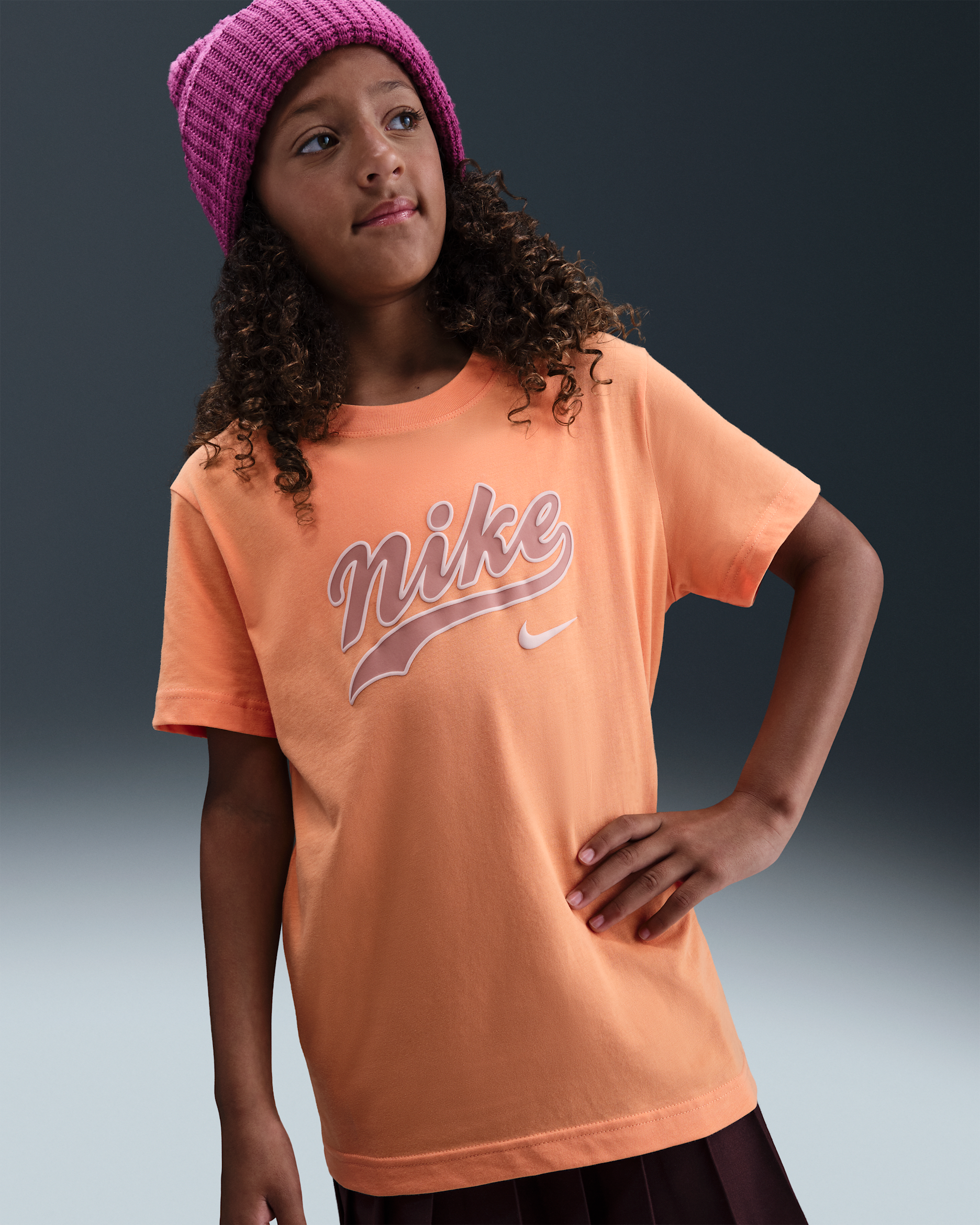 Nike Sportswear Older Kids' (Girls') T-Shirt - Marrakesh/Rose Gold