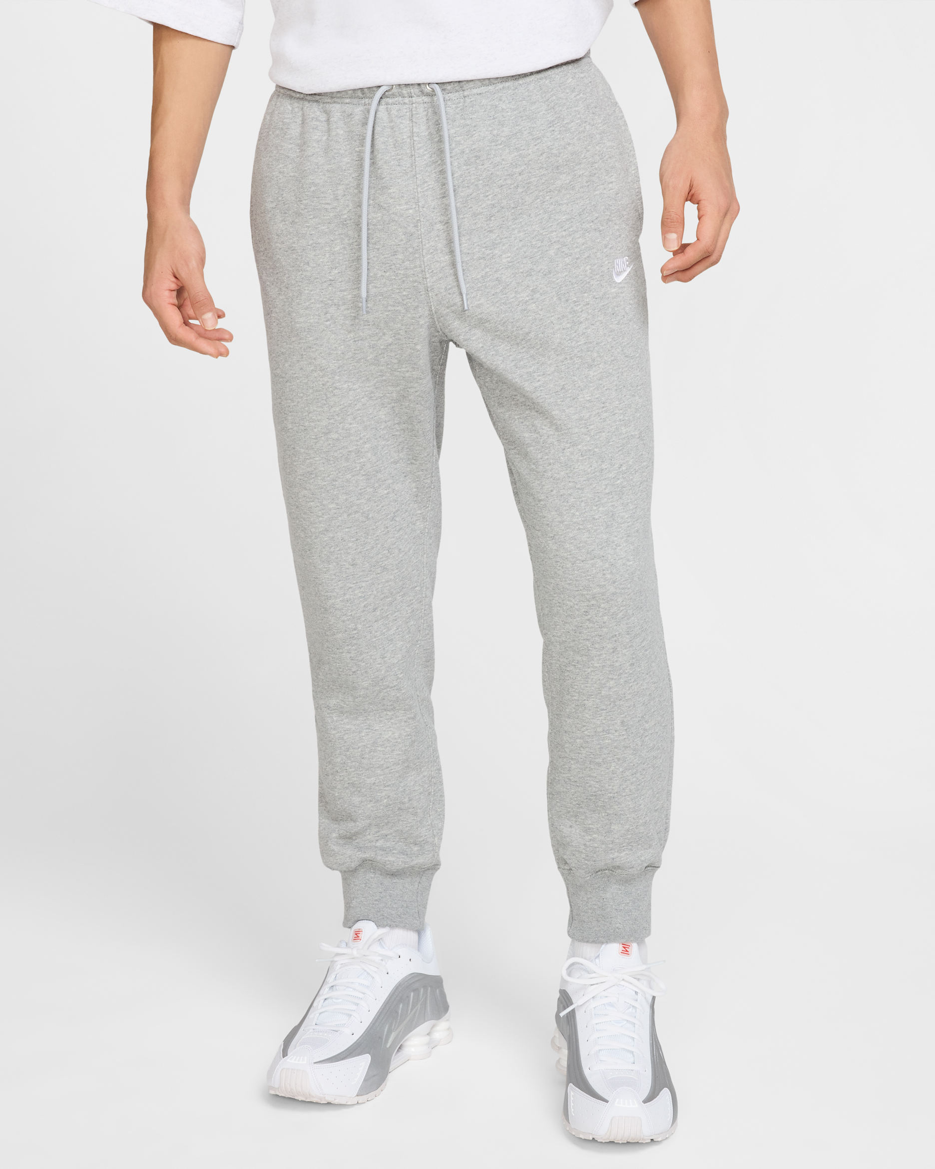 나이키 클럽 남성 프렌치 테리 조거 - 다크 그레이 헤더/라이트 스모크 그레이/화이트