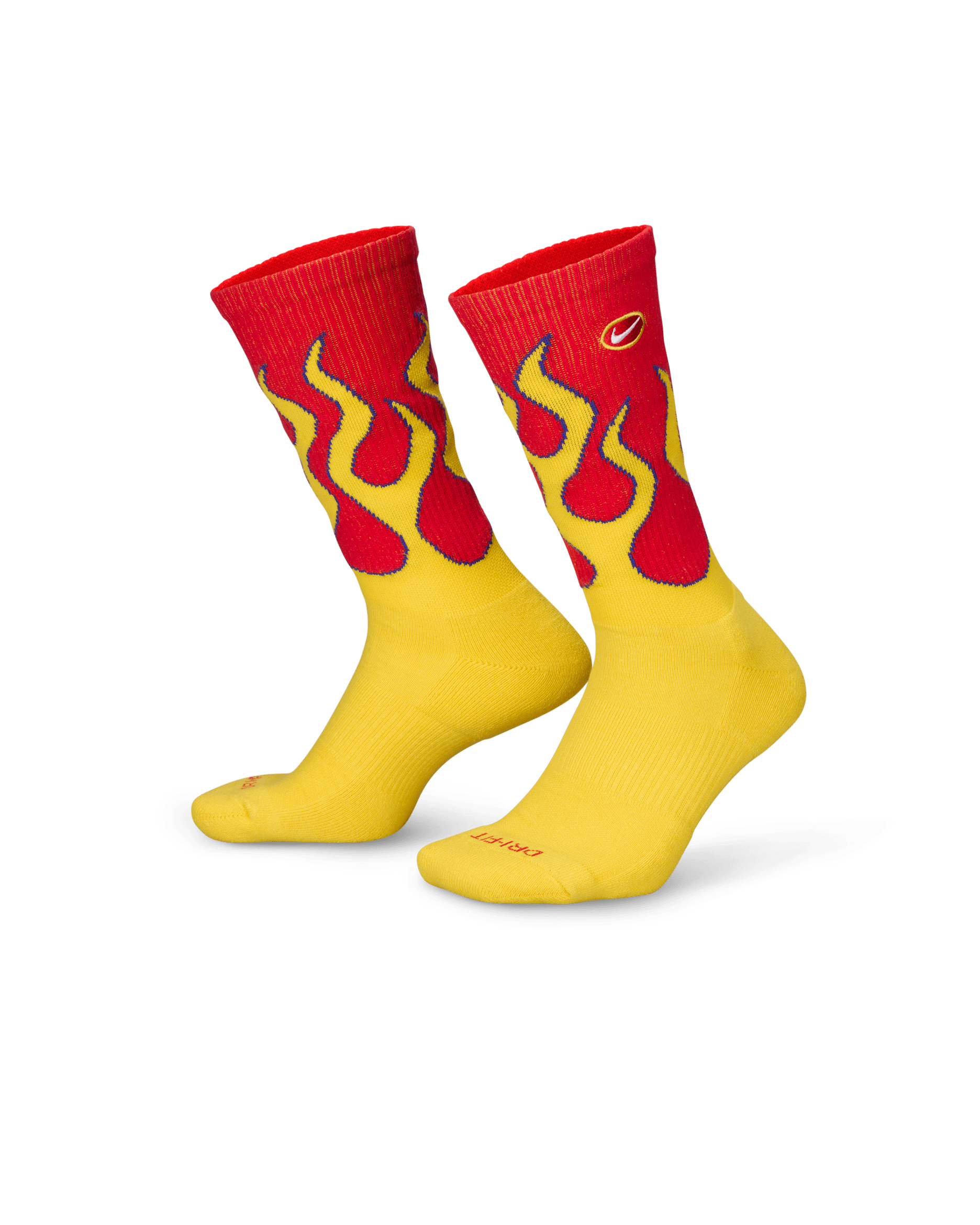Nike Everyday Plus Cushioned Crew Socks (1 Pair) - University Red/Tour Yellow/White