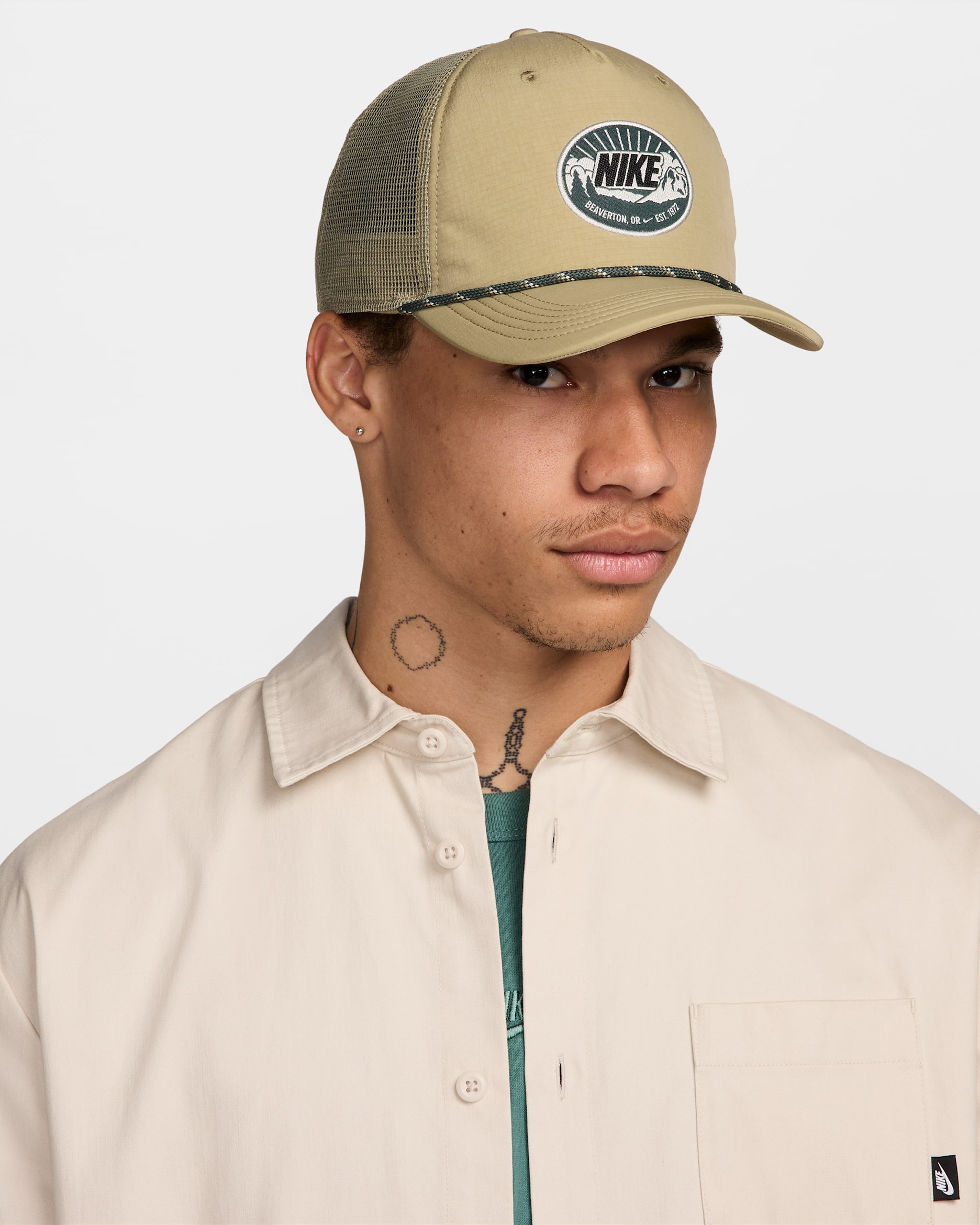 Nike Rise Structured Curved Bill Cap - Neutral Olive/Neutral Olive/Light Bone