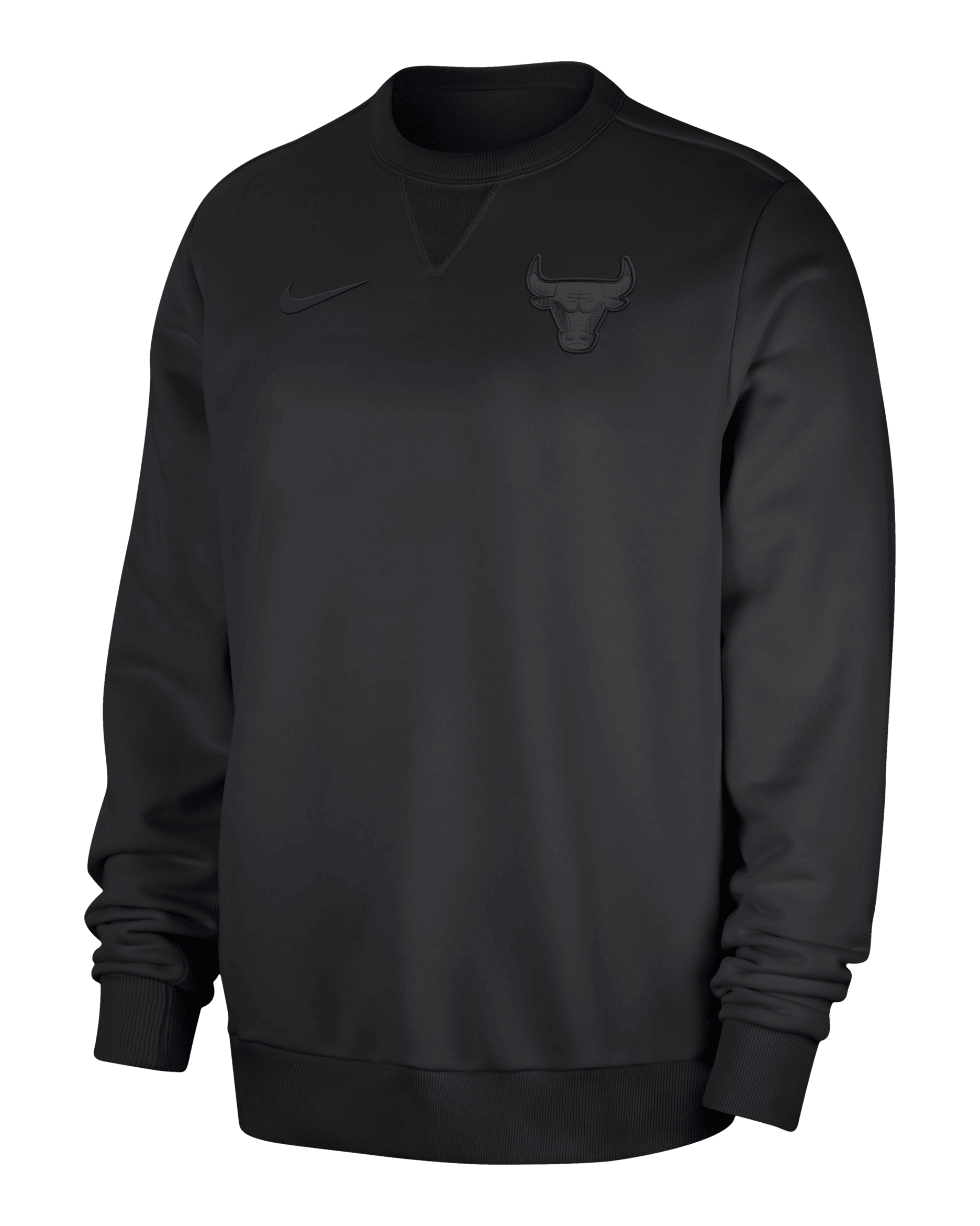 Chicago Bulls Standard Issue Men's Nike Dri-FIT NBA Crew-Neck Sweatshirt - Black/Dark Smoke Grey/Black