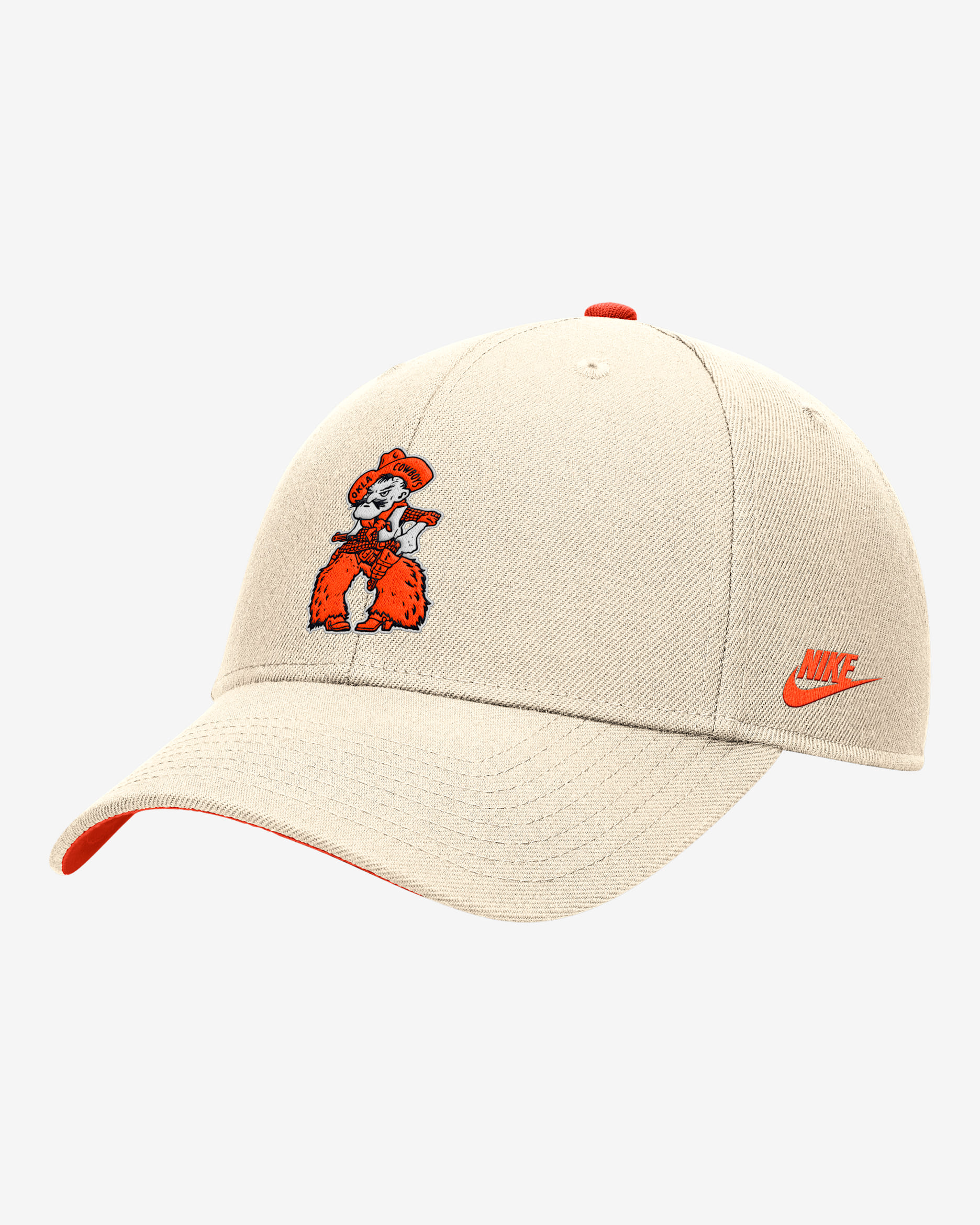 Gorra universitaria Nike ajustable para hombre Oklahoma State Rise - Natural