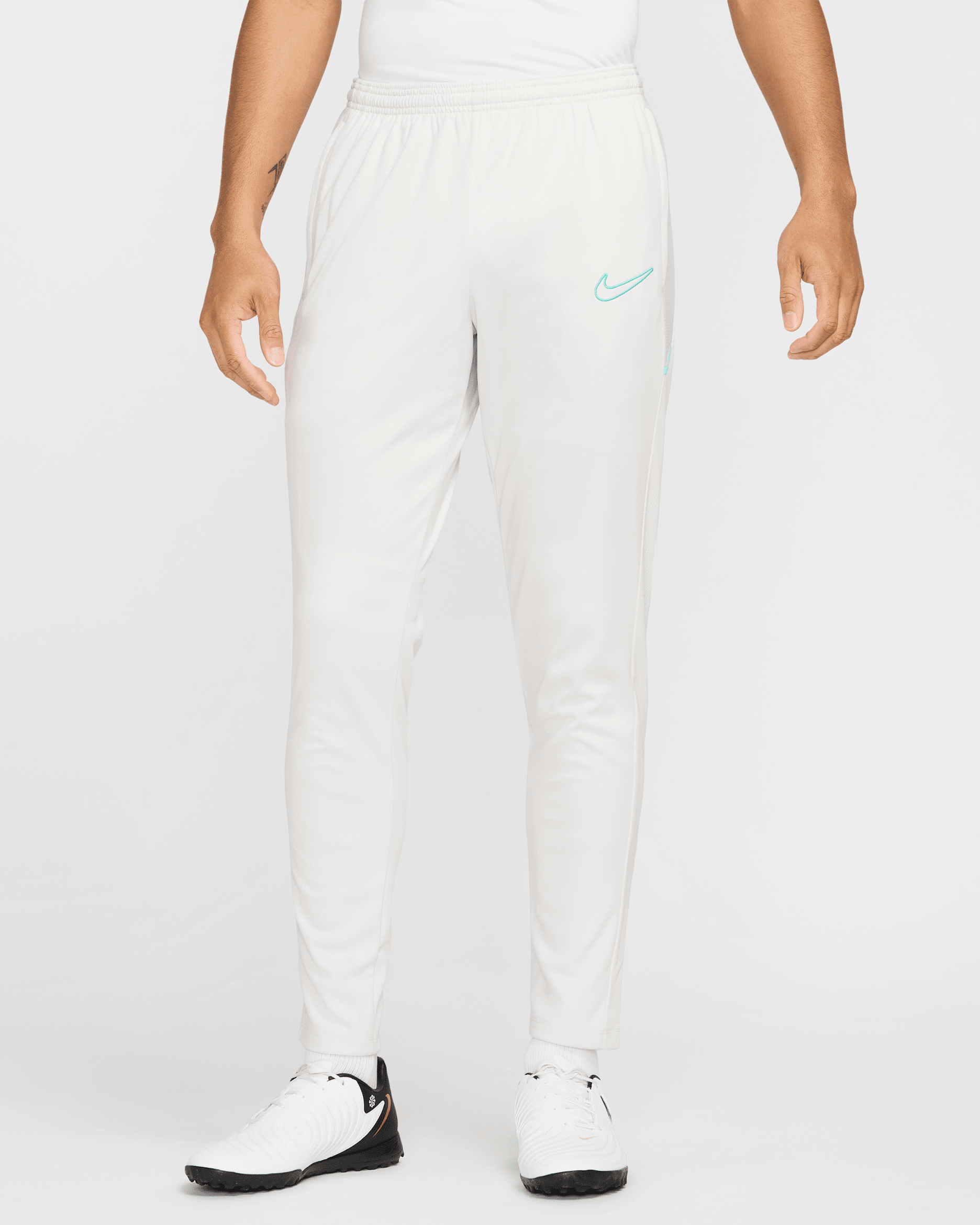 Nike Academy Men's Dri-FIT Soccer Pants - Photon Dust/Light Smoke Grey/Photon Dust/Dynamic Turquoise