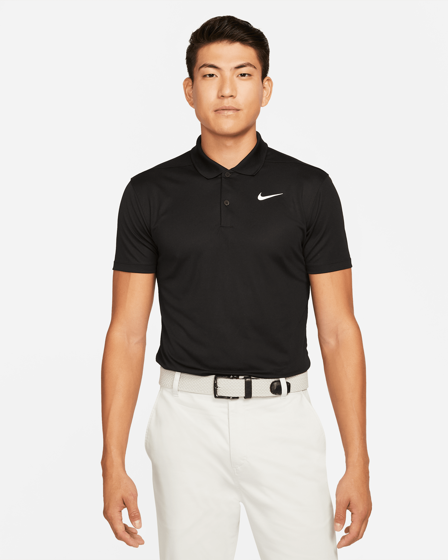Nike Dri-FIT Victory Men's Slim-Fit Golf Polo - Black/White