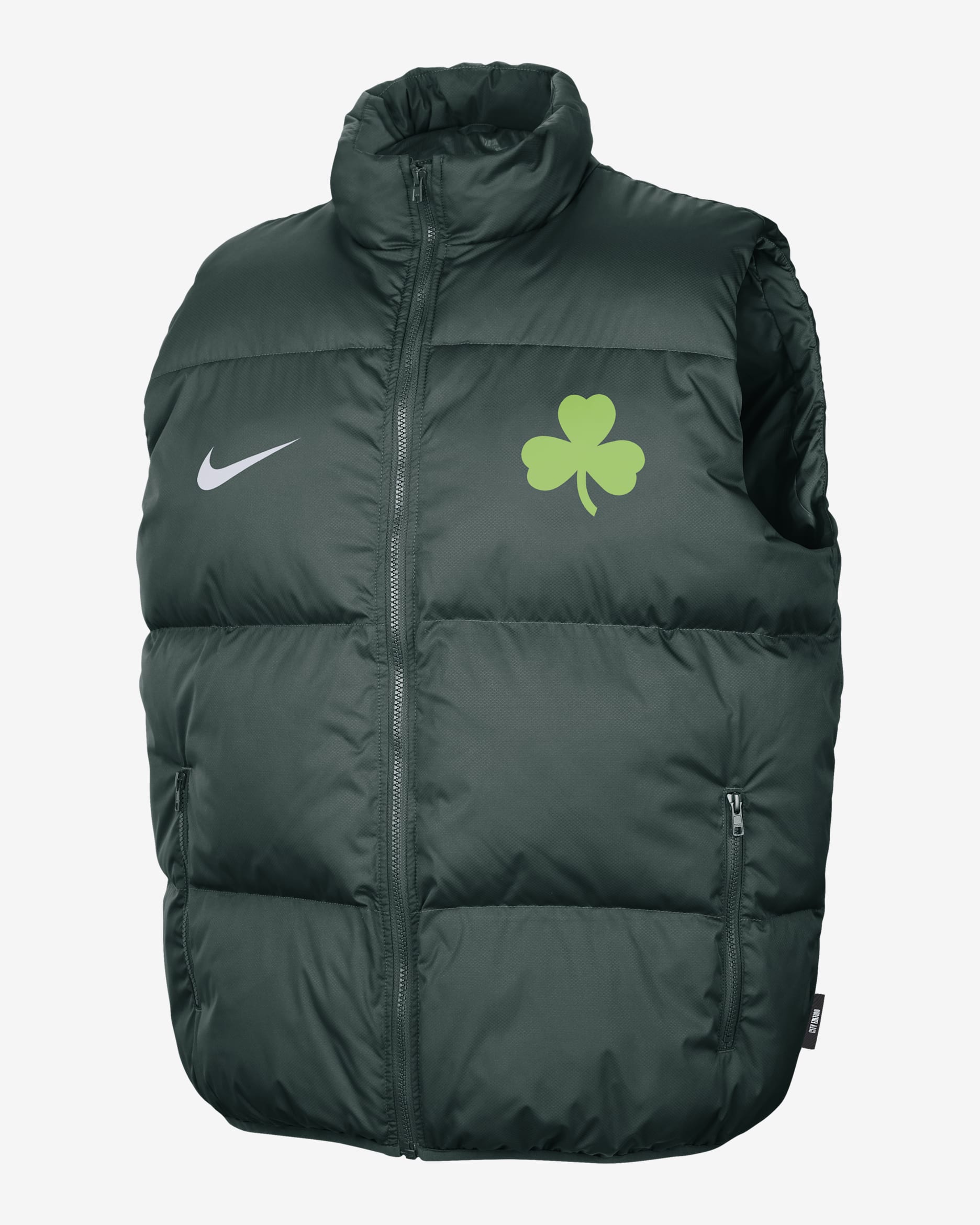 Boston Celtics City Edition Men's Nike NBA Puffer Vest - Pro Green