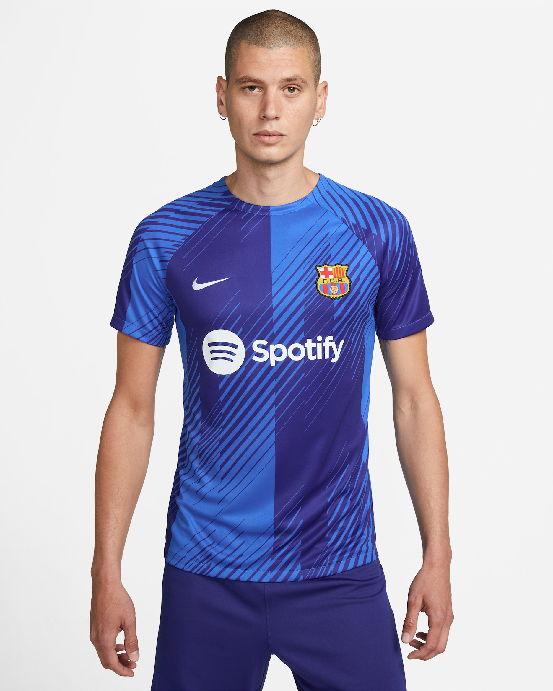 เสื้อฟุตบอลก่อนลงแข่งผู้ชาย Nike Dri-FIT FC Barcelona Academy Pro - Royal Blue/Royal Blue/Deep Royal Blue/ขาว
