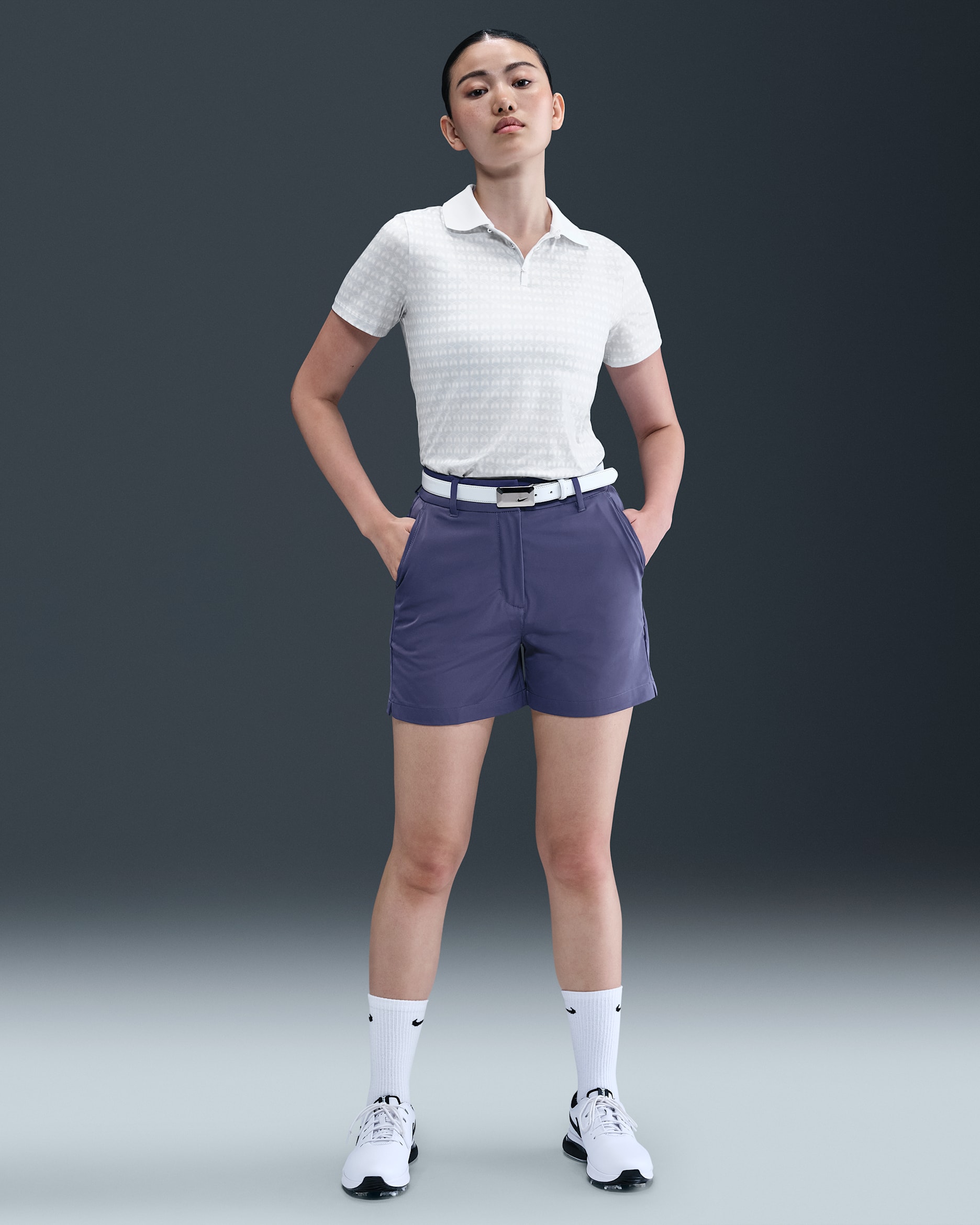 Nike Victory Dri-FIT női golfrövidnadrág - Sanded Purple/Fehér